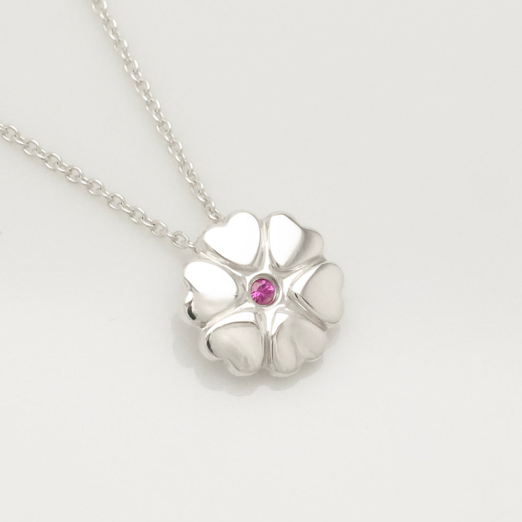 Tiffany & Co. Crown of Heart Pink Sapphire Necklace Sterling Silver 925