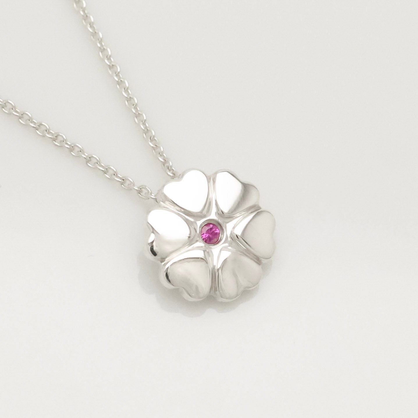 Tiffany & Co. Crown of Heart Pink Sapphire Necklace Sterling Silver 925