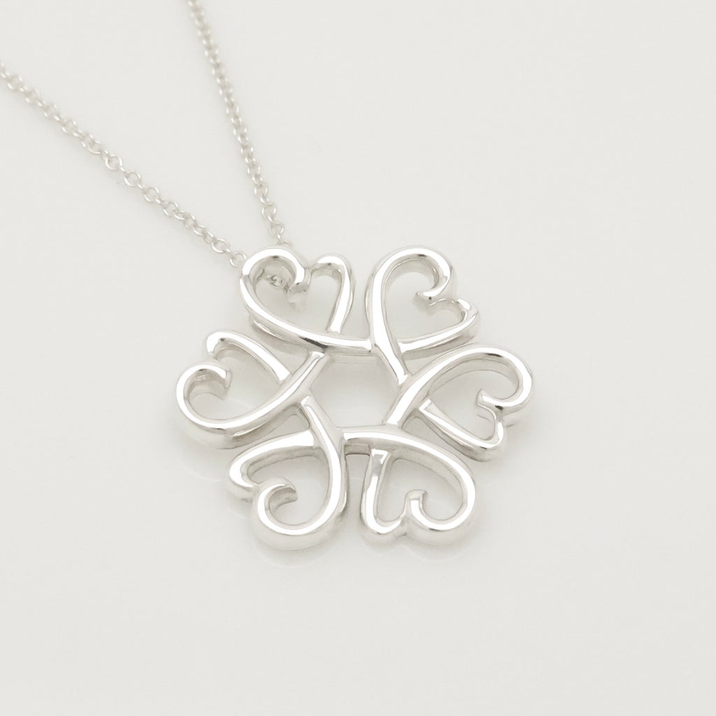 TIFFANY&Co. Clover Loving Heart Necklace Sterling Silver 925