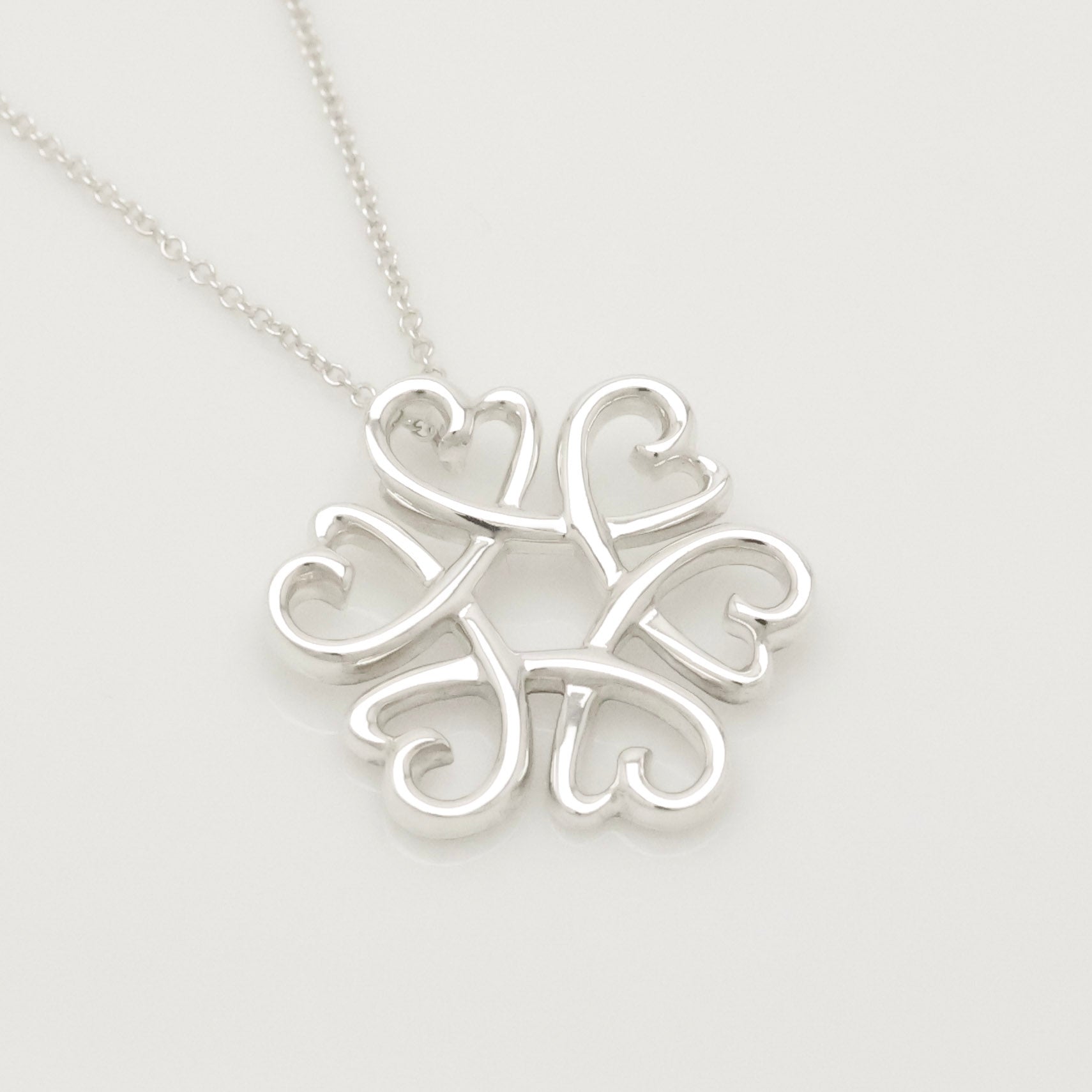TIFFANY&Co. Clover Loving Heart Necklace Sterling Silver 925