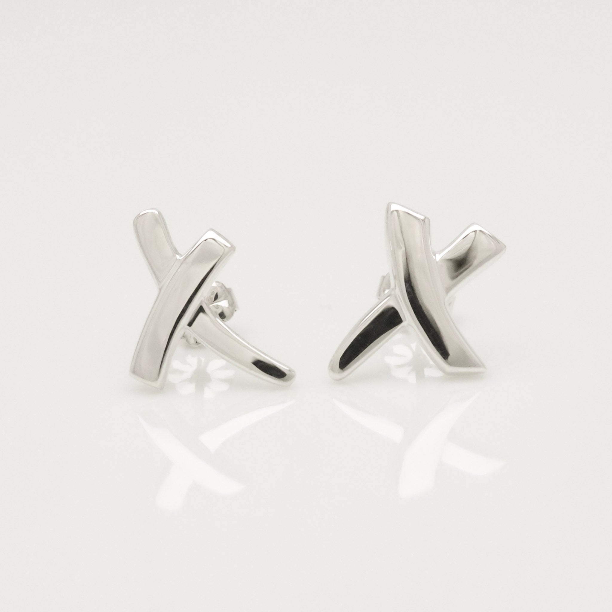 Tiffany & Co. Picasso X Kiss Cross Stud Earrings Sterling Silver 925 