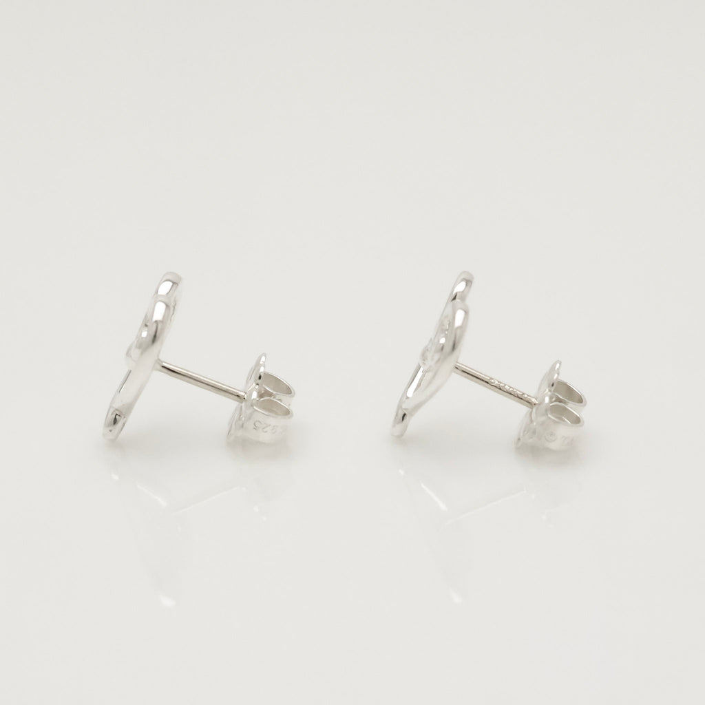 Tiffany & Co. Venezia Goldoni Heart Stud Earrings Sterling Silver 925