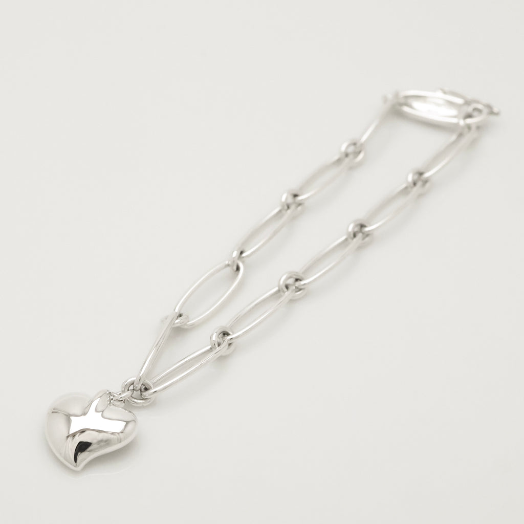 Tiffany & Co. Peretti Curved Full Heart Bracelet Sterling Silver 925