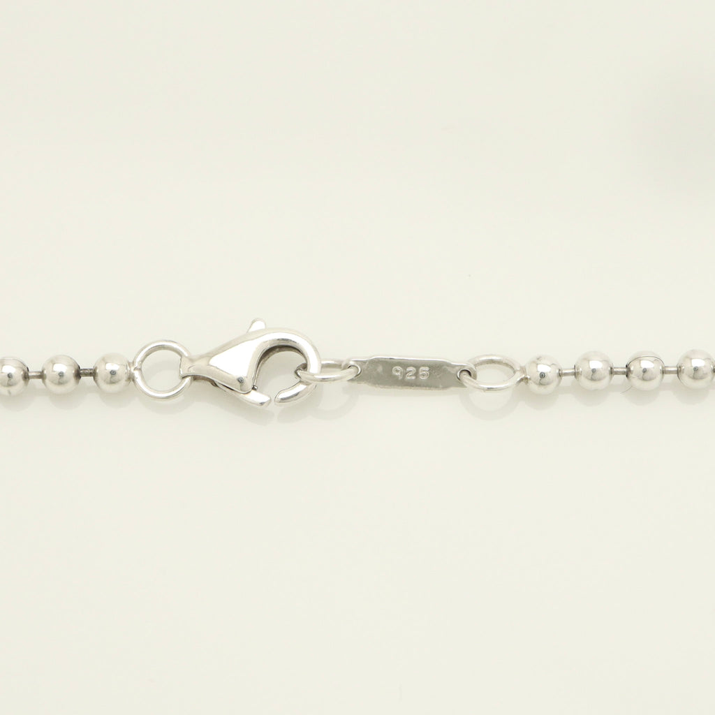 Tiffany & Co. Atlas Dog Tag Plate Ball Chain Necklace Sterling Silver 925