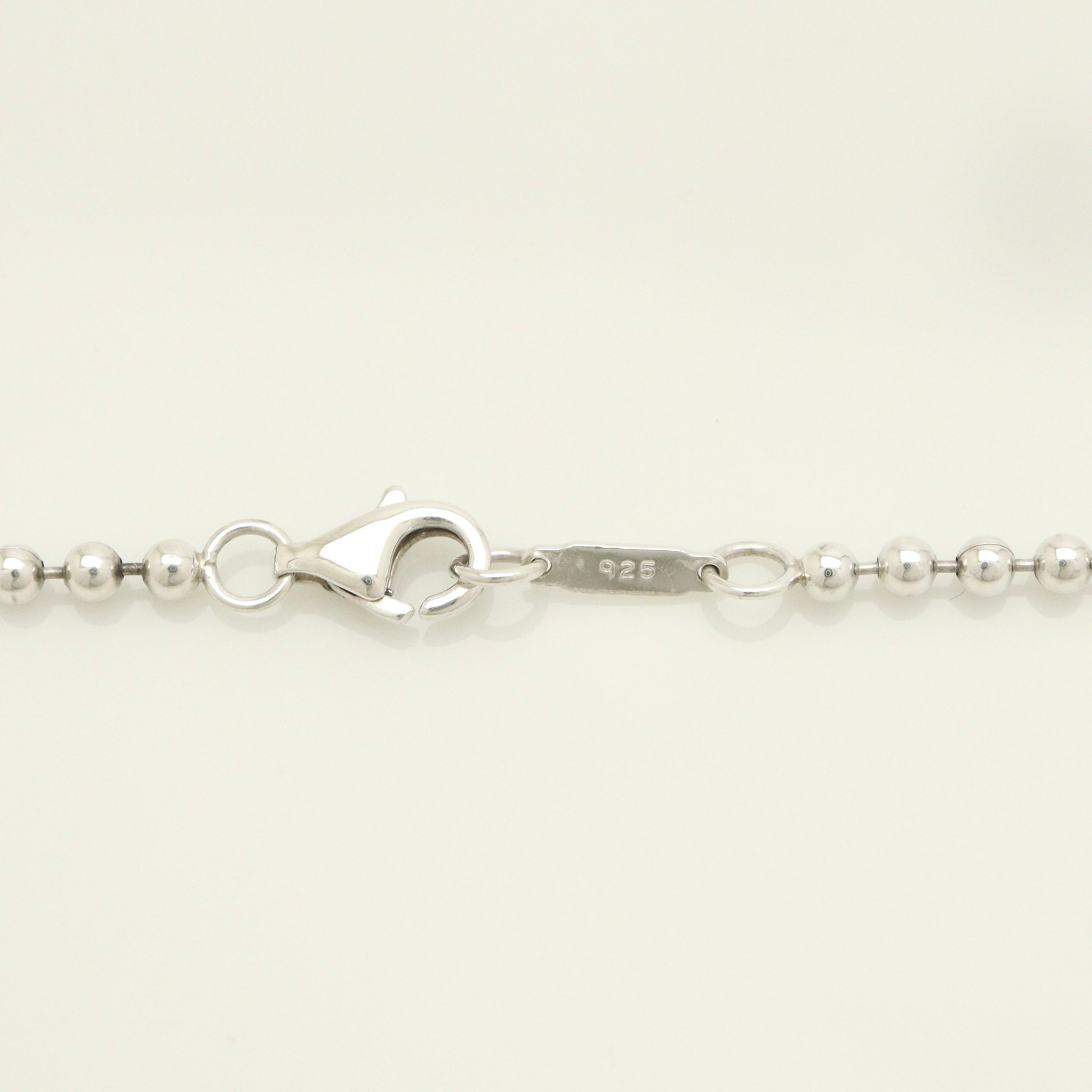 Tiffany & Co. Atlas Dog Tag Plate Ball Chain Necklace Sterling Silver 925