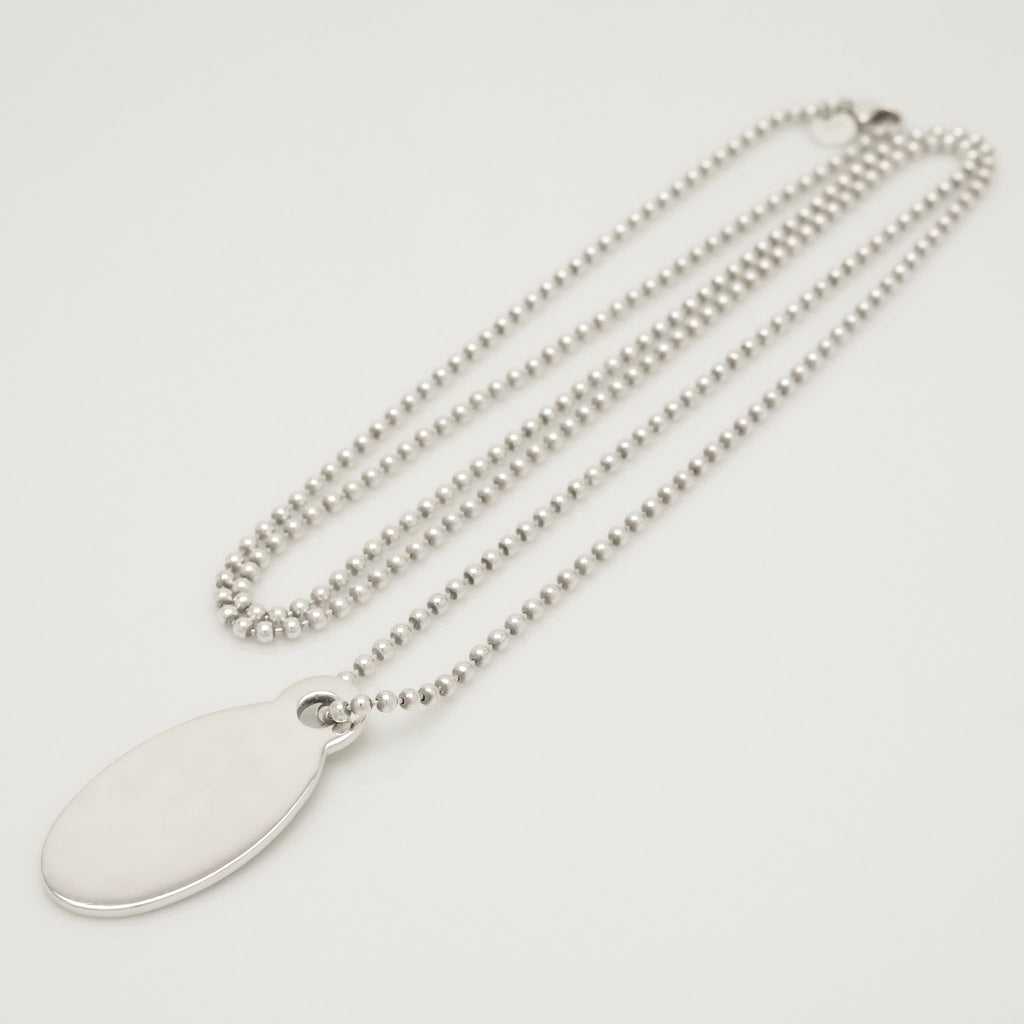 TIFFANY&Co.リターントゥ ティファニー オーバル タグ ボール チェーン ネックレス AG925