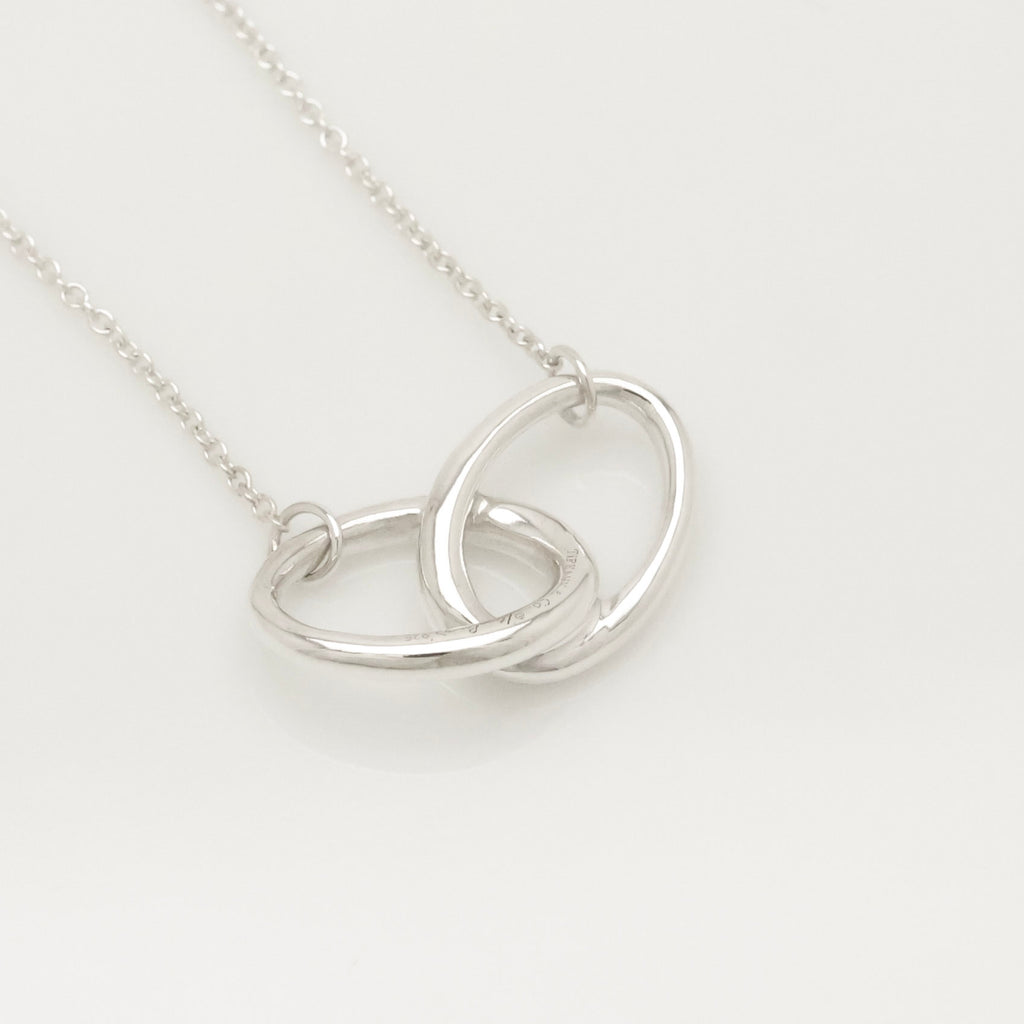  Tiffany & Co. Double Loop Necklace Pendant   Sterling Silver  925
