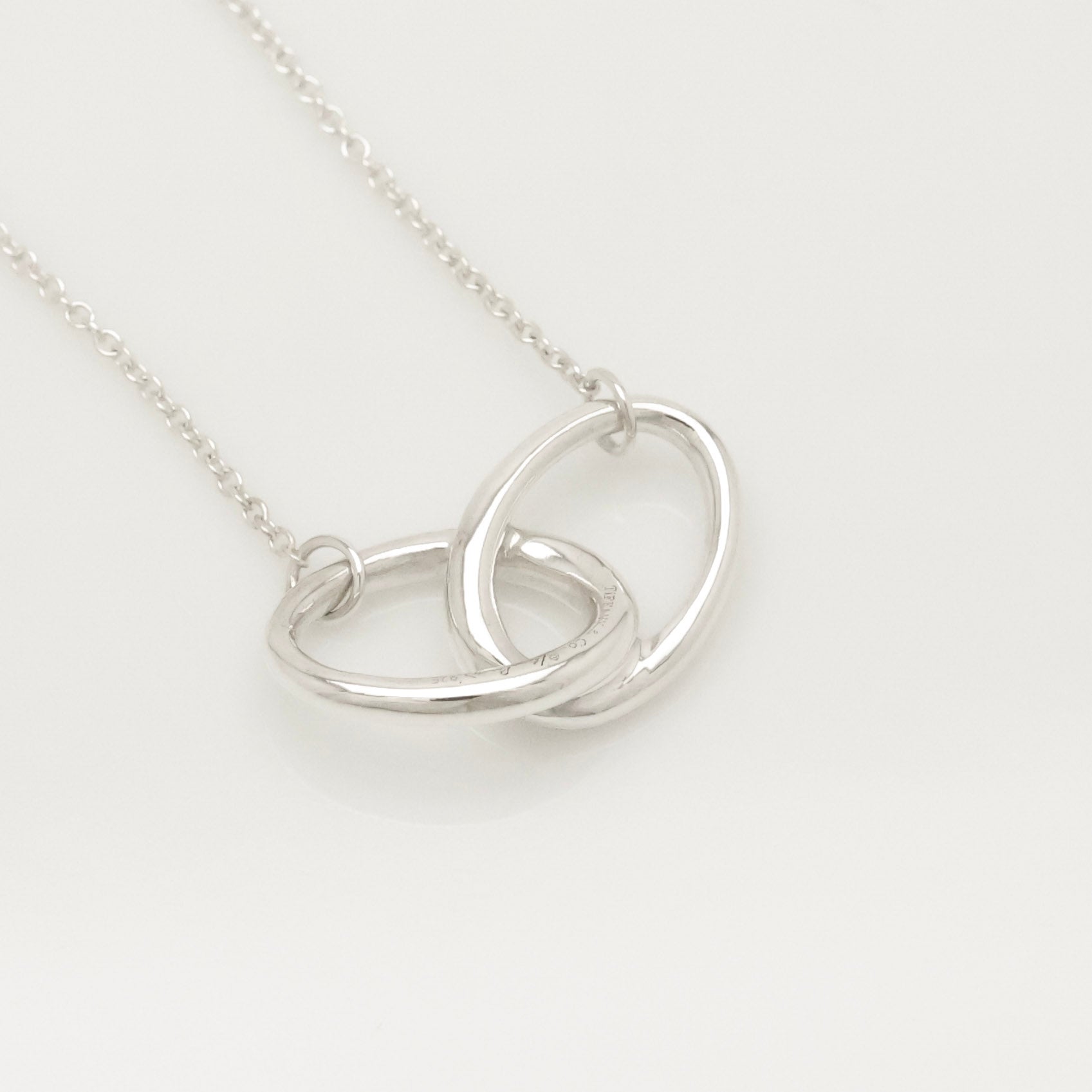  Tiffany & Co. Double Loop Necklace Pendant   Sterling Silver  925