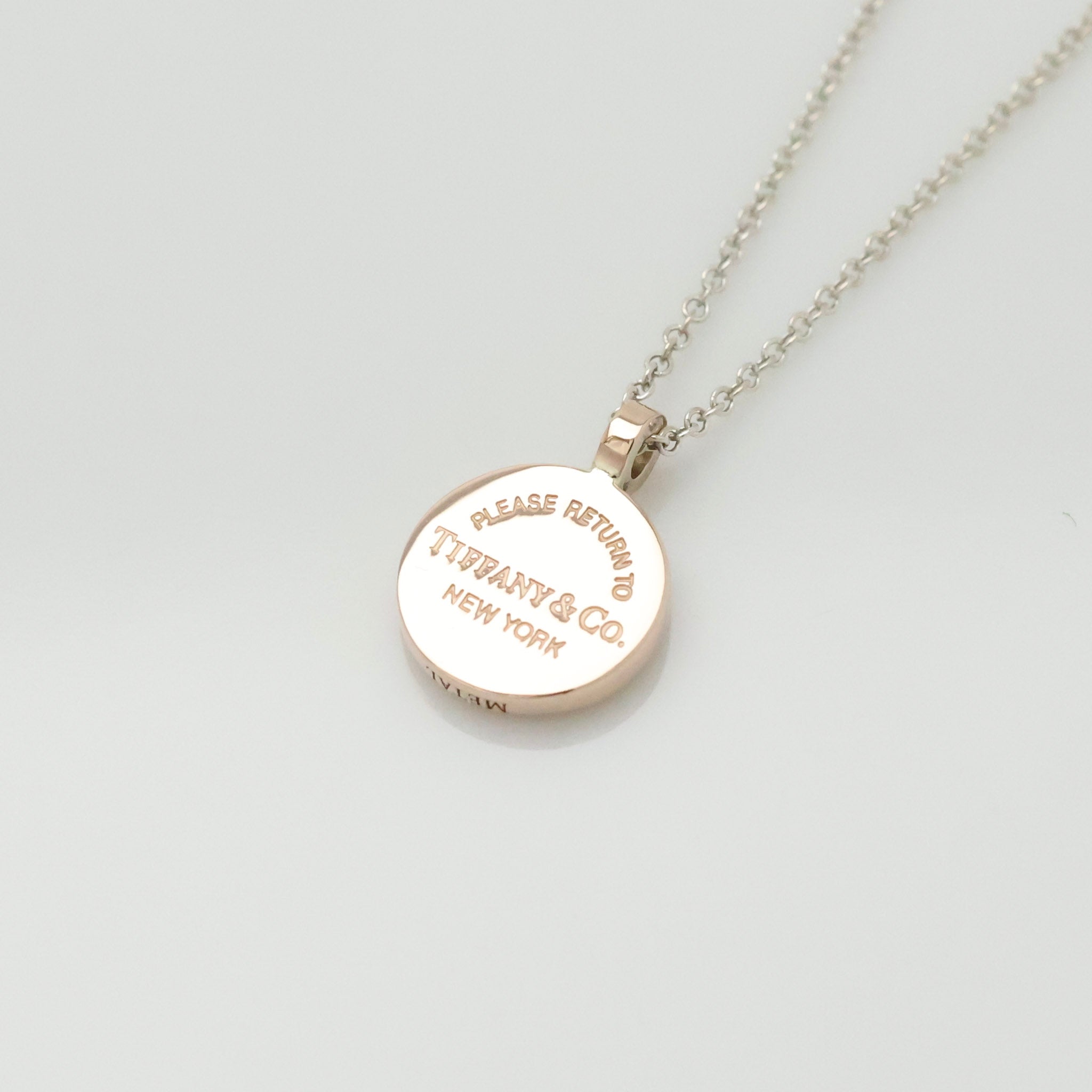 Tiffany & Co. Return to Round Necklace Rubedo & Sterling Silver 925 