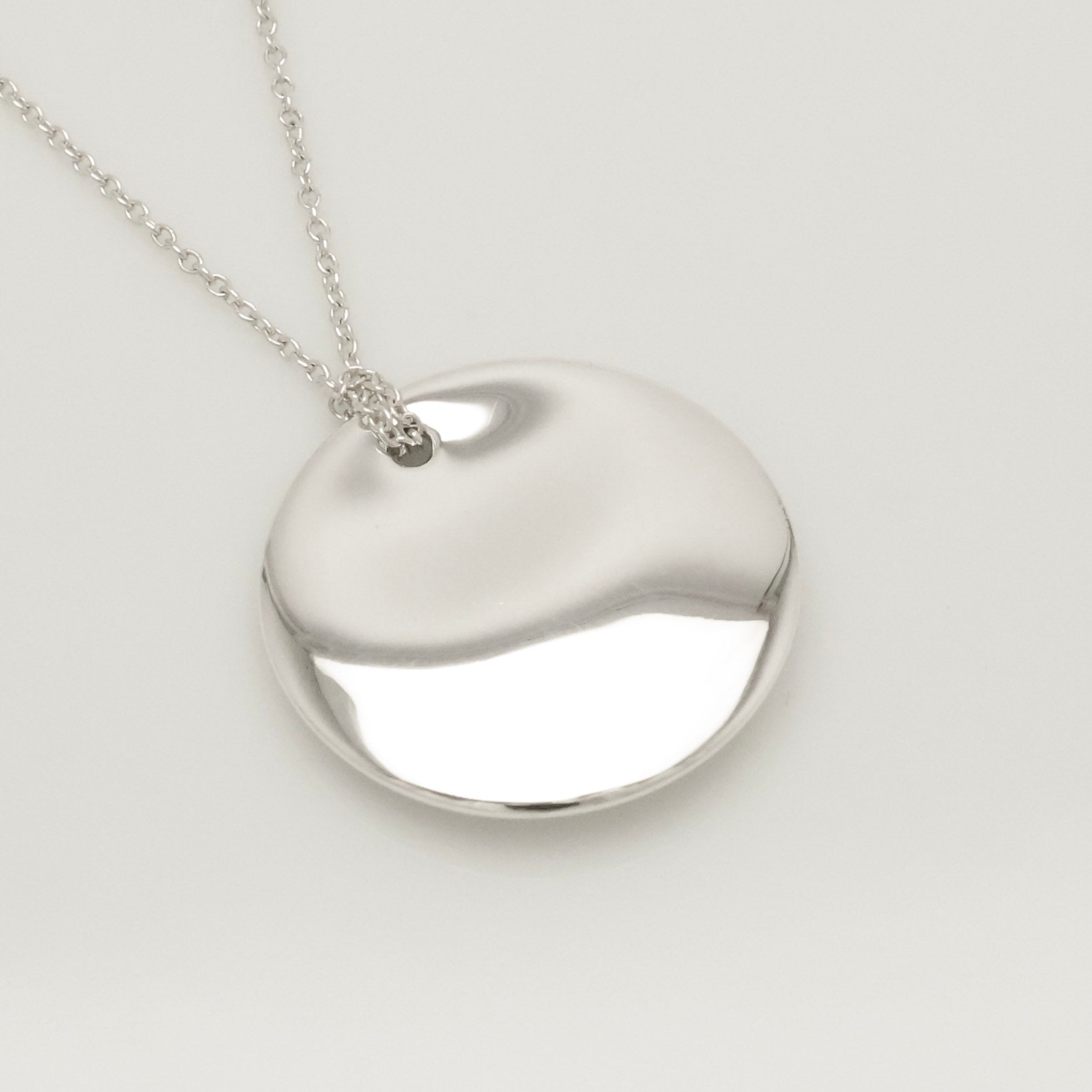 Tiffany & Co. Round Circle Disc Necklace Pendant  Sterling Silver  925