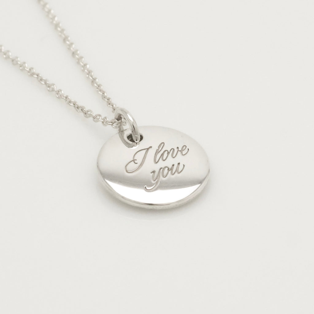  Tiffany & Co. Letter M Notes Initial Disc Necklace Sterling Silver 925