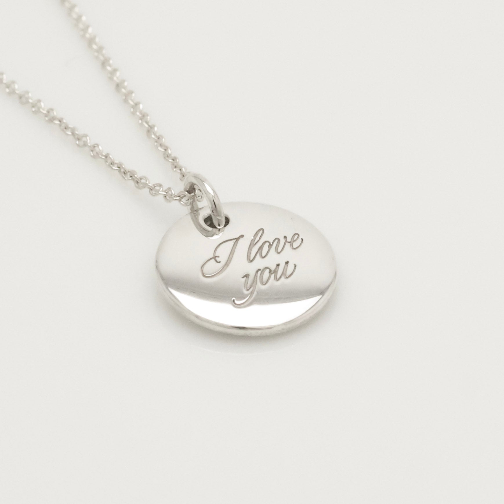  Tiffany & Co. Letter M Notes Initial Disc Necklace Sterling Silver 925