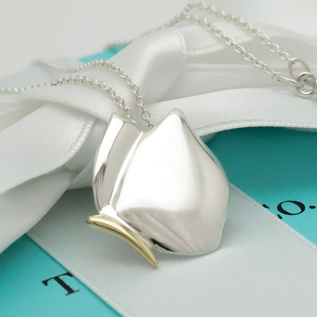 TIFFANY&Co. 蝶 バタフライ コンビ ネックレス AG925 AU750