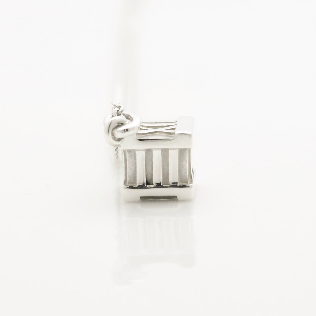  Tiffany & Co. Atlas Cube Necklace Pendant  Sterling Silver  925 