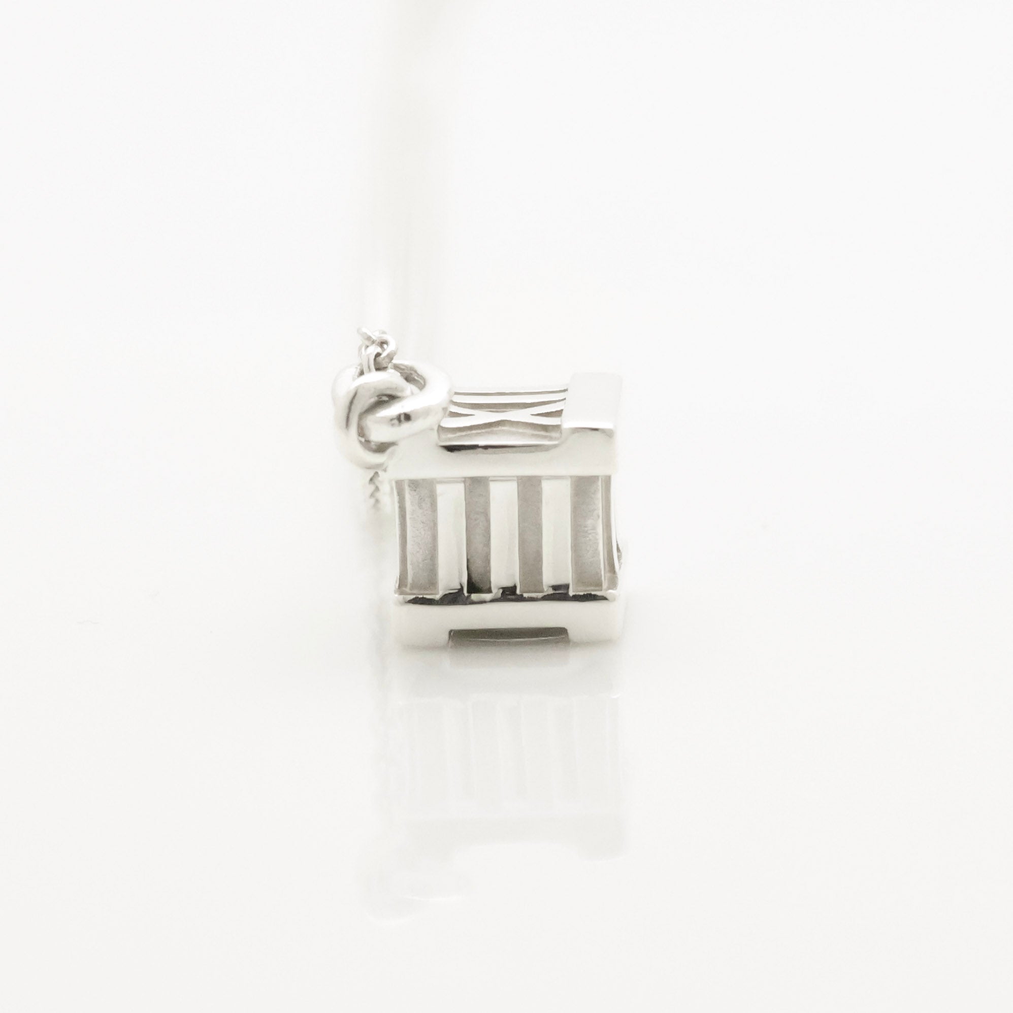  Tiffany & Co. Atlas Cube Necklace Pendant  Sterling Silver  925 