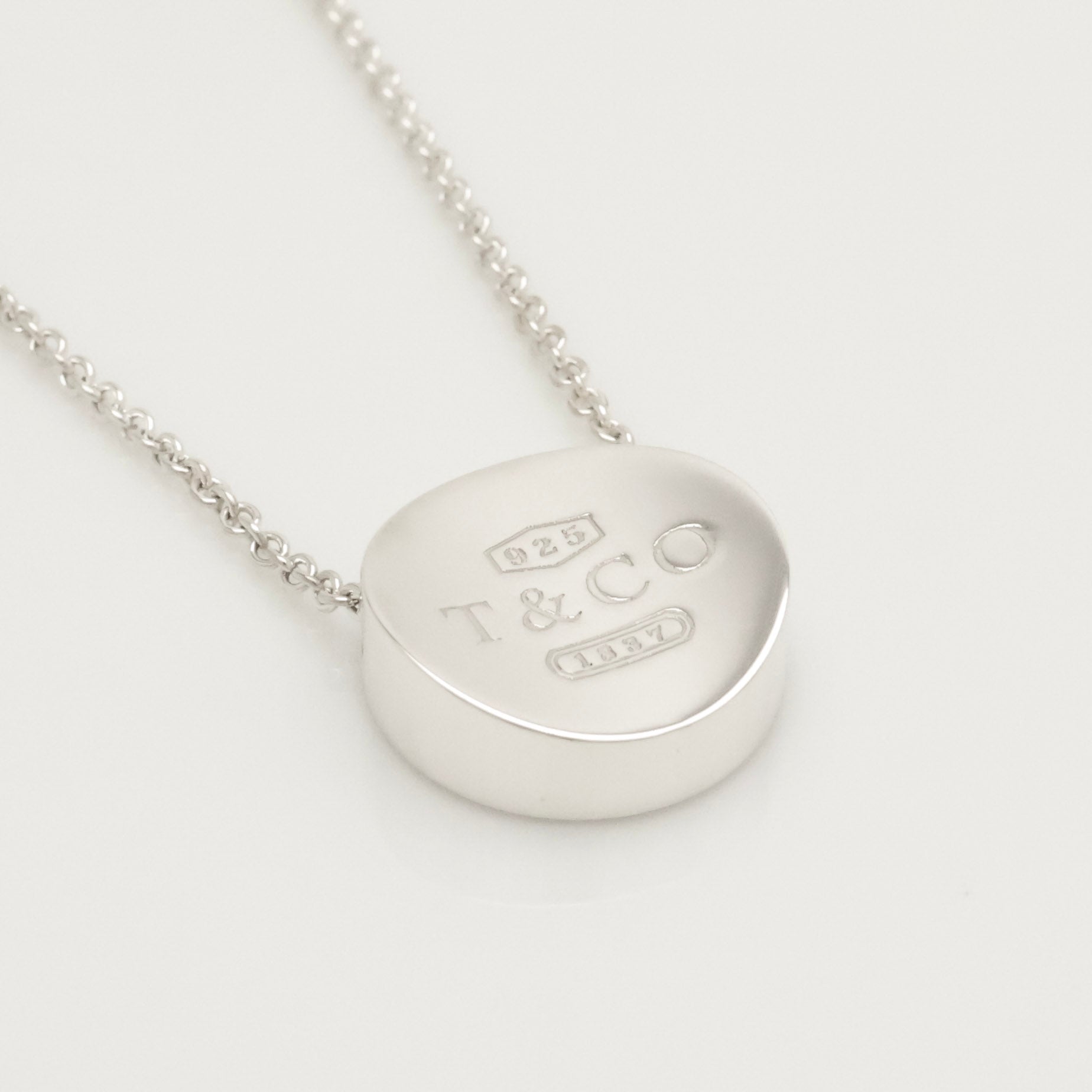 Tiffany & Co. 1837 Concave Circle Necklace Sterling Silver 925