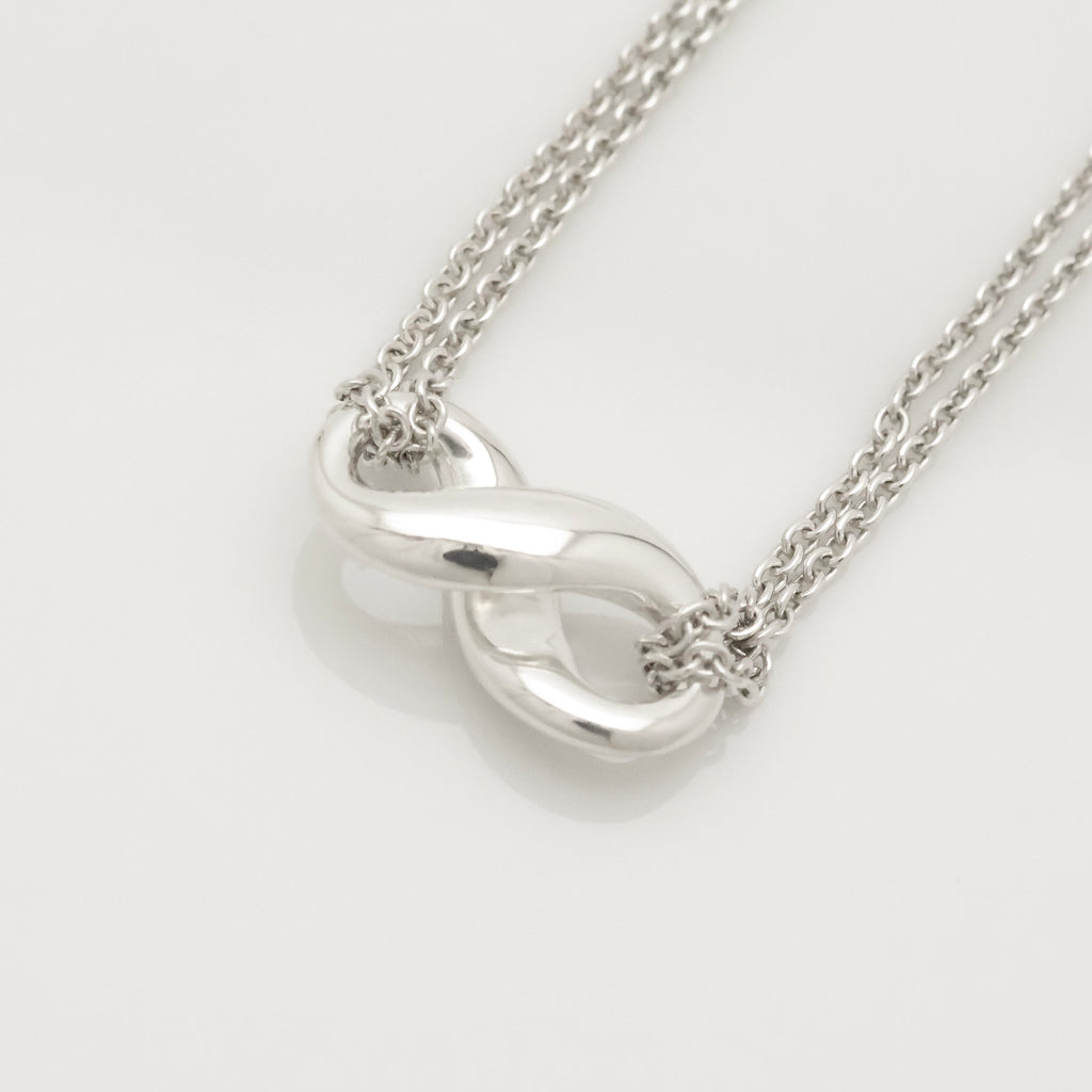 Tiffany & Co. Infinity Double Chain Necklace Sterling Silver 925