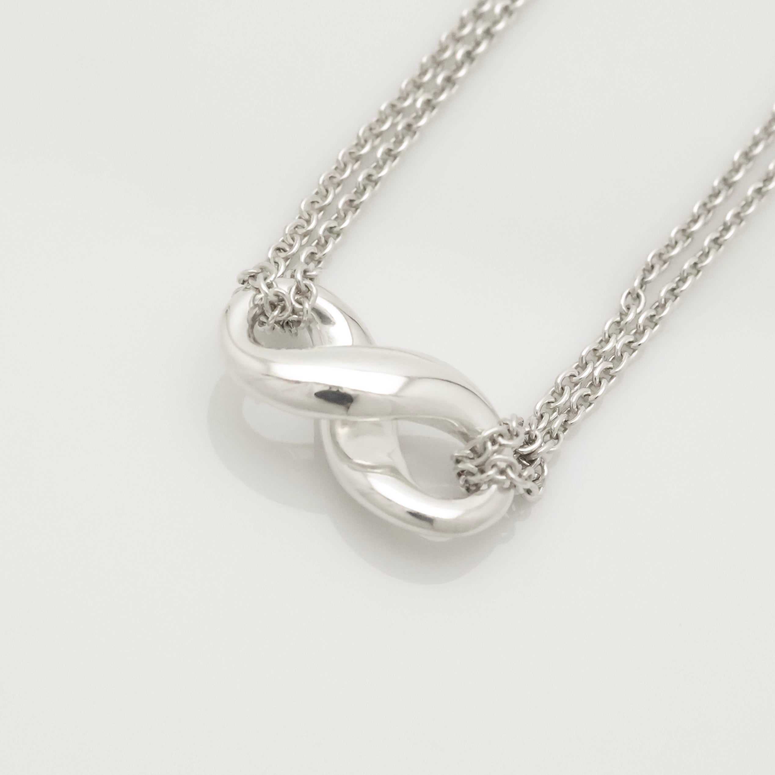 Tiffany & Co. Infinity Double Chain Necklace Sterling Silver 925