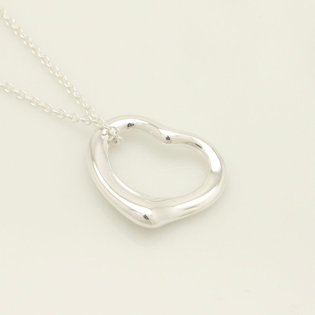 Tiffany & Co. Open Heart Pendant Necklace Sterling Silver 925
