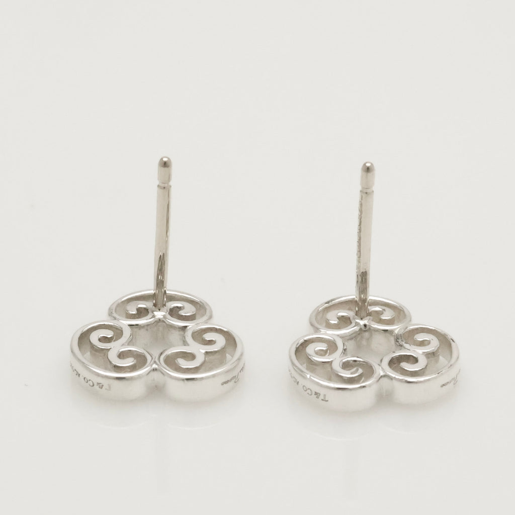 Tiffany & Co. Venezia Goldoni Triplo Stud Earrings Sterling Silver 925