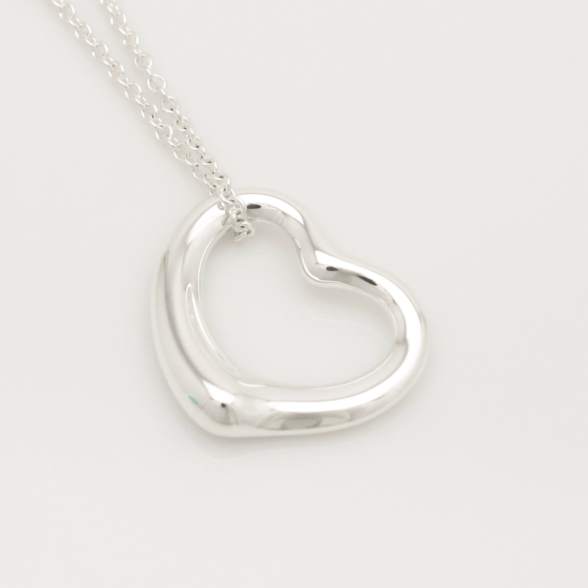 Tiffany & Co. Open Heart Pendant Necklace Sterling Silver 925