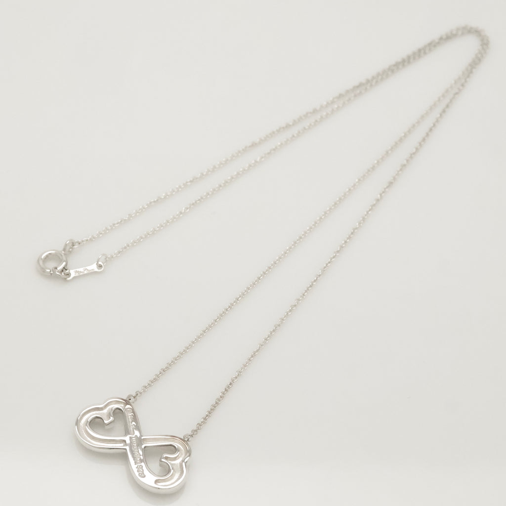  Tiffany & Co. Picasso Double Loving Heart Necklace Sterling Silver 925