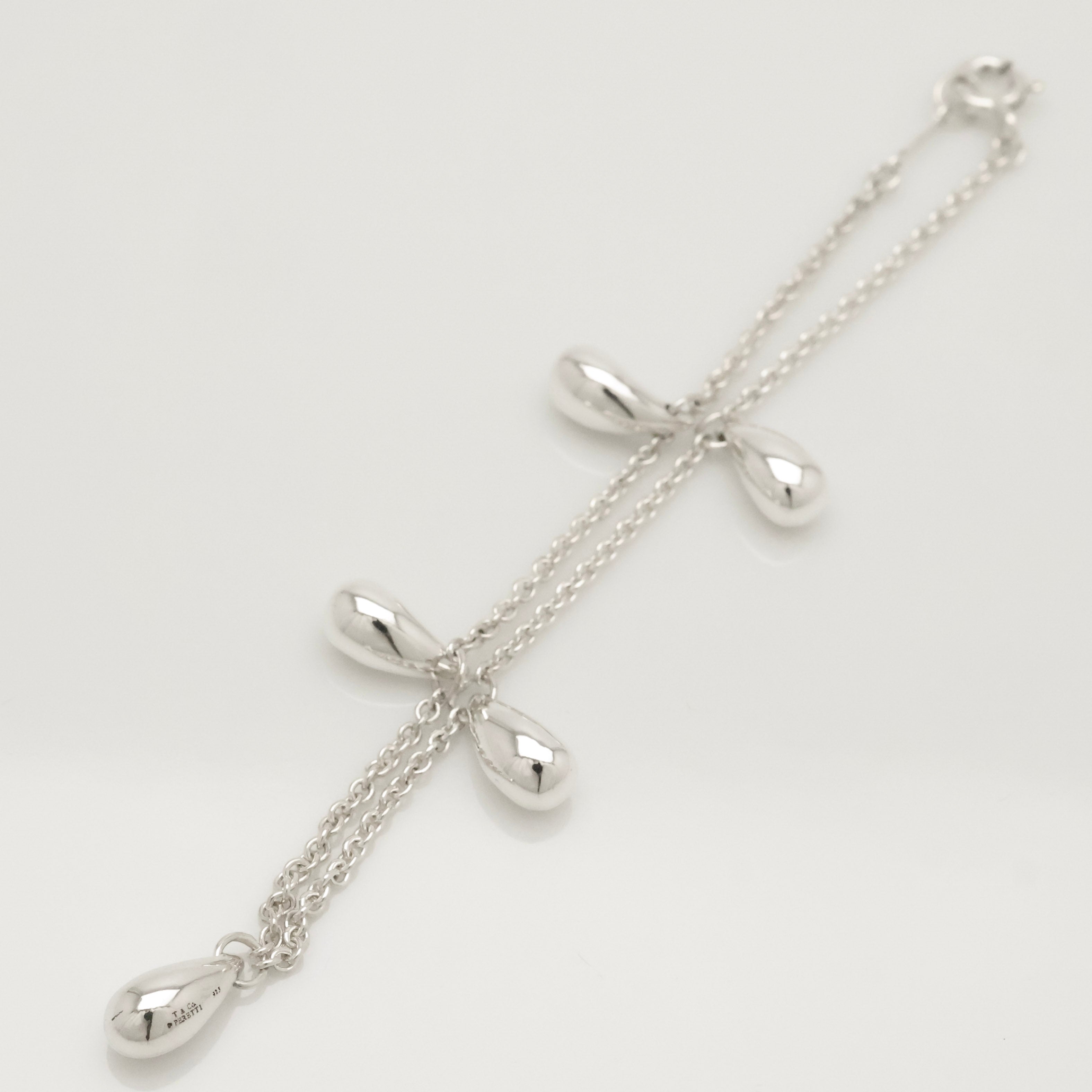 Tiffany & Co. Peretti Five 5 Teardrop Bracelet Sterling Silver 925