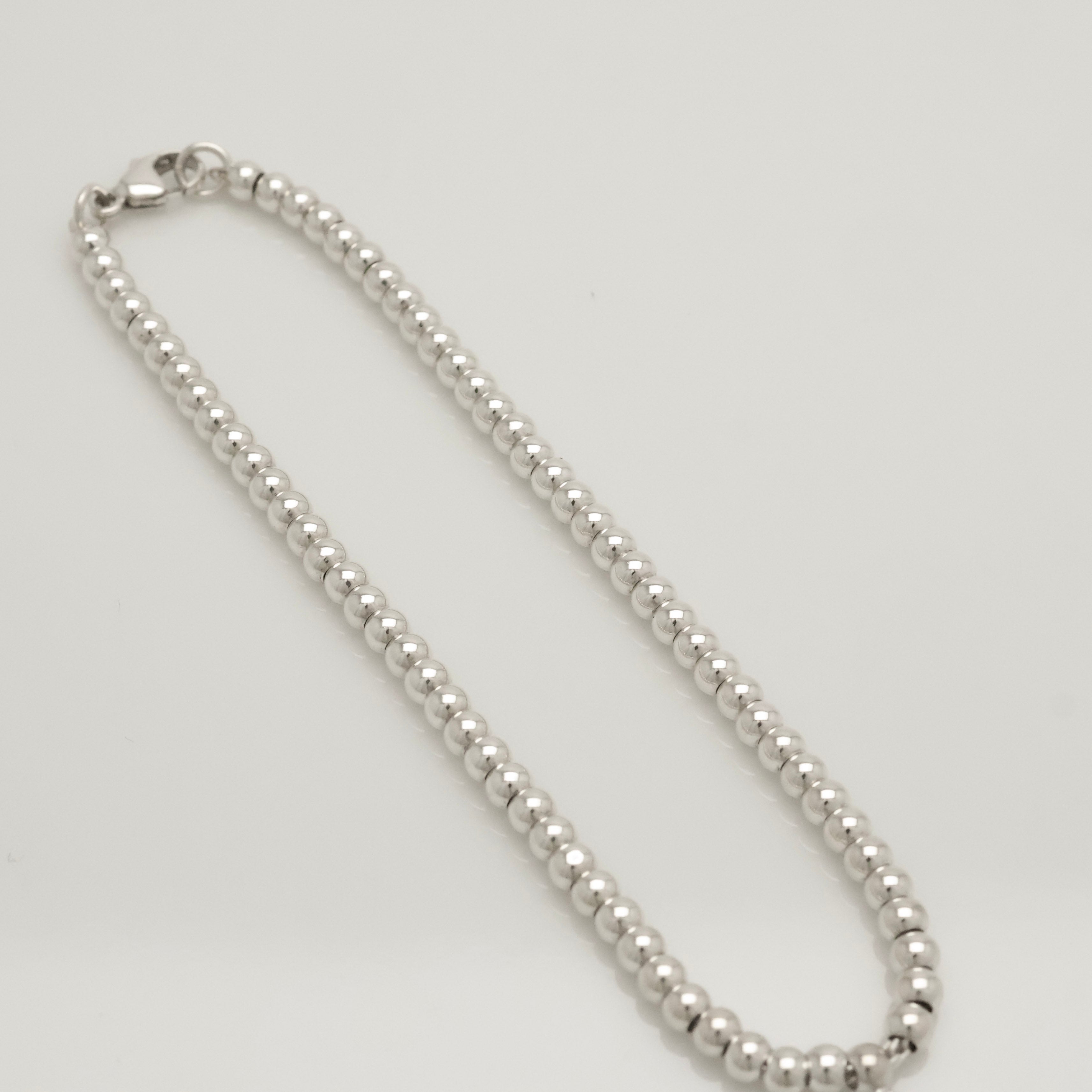 Tiffany & Co. 1837 Mini Padlock Bead Bracelet Sterling Silver 925