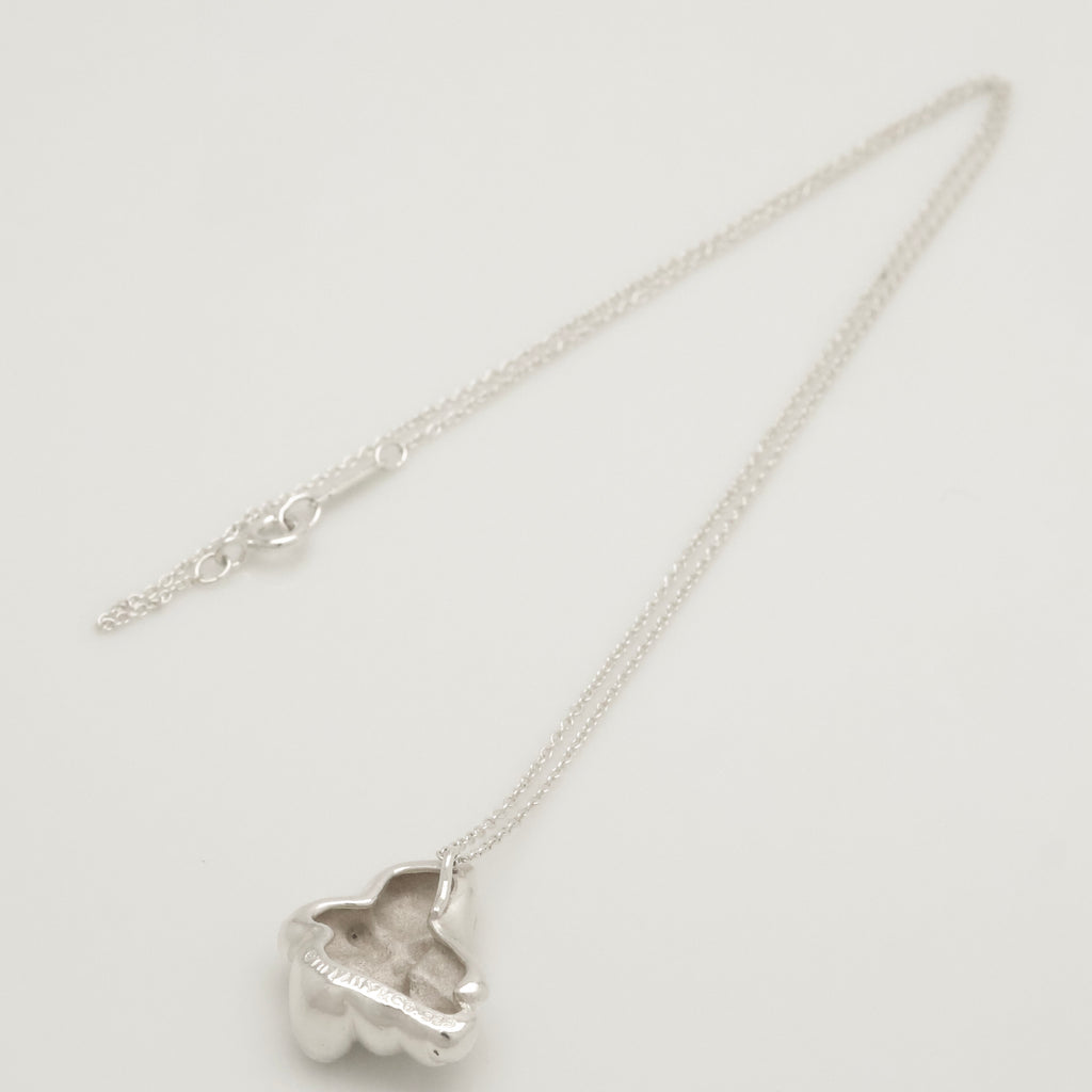 Tiffany & Co. Teddy Bear Ribbon Bow Necklace Sterling Silver 925