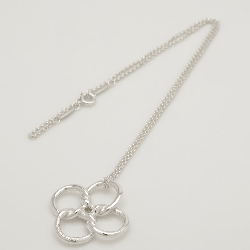 Tiffany & Co. Quadrifoglio Four Leaf Clover Necklace Sterling Silver 925