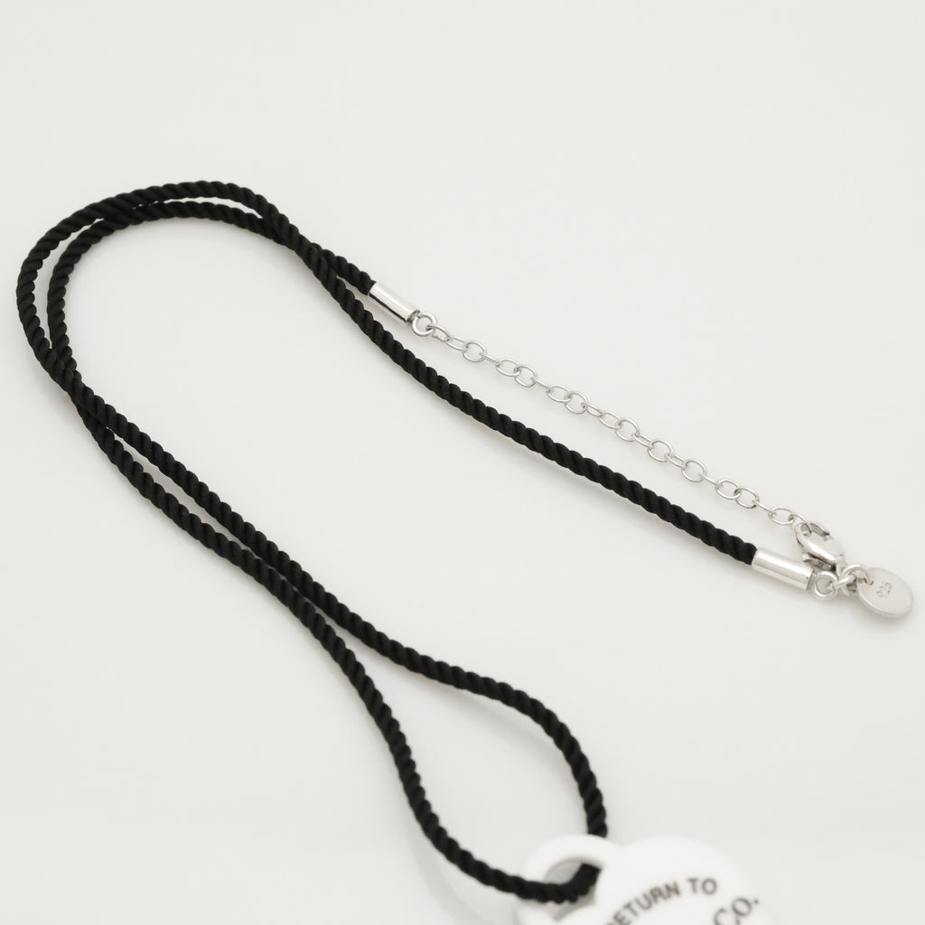 TIFFANY&Co. リターントゥ ティファニー ハート タグ ホワイト ボーン シルク コード ネックレス AG925