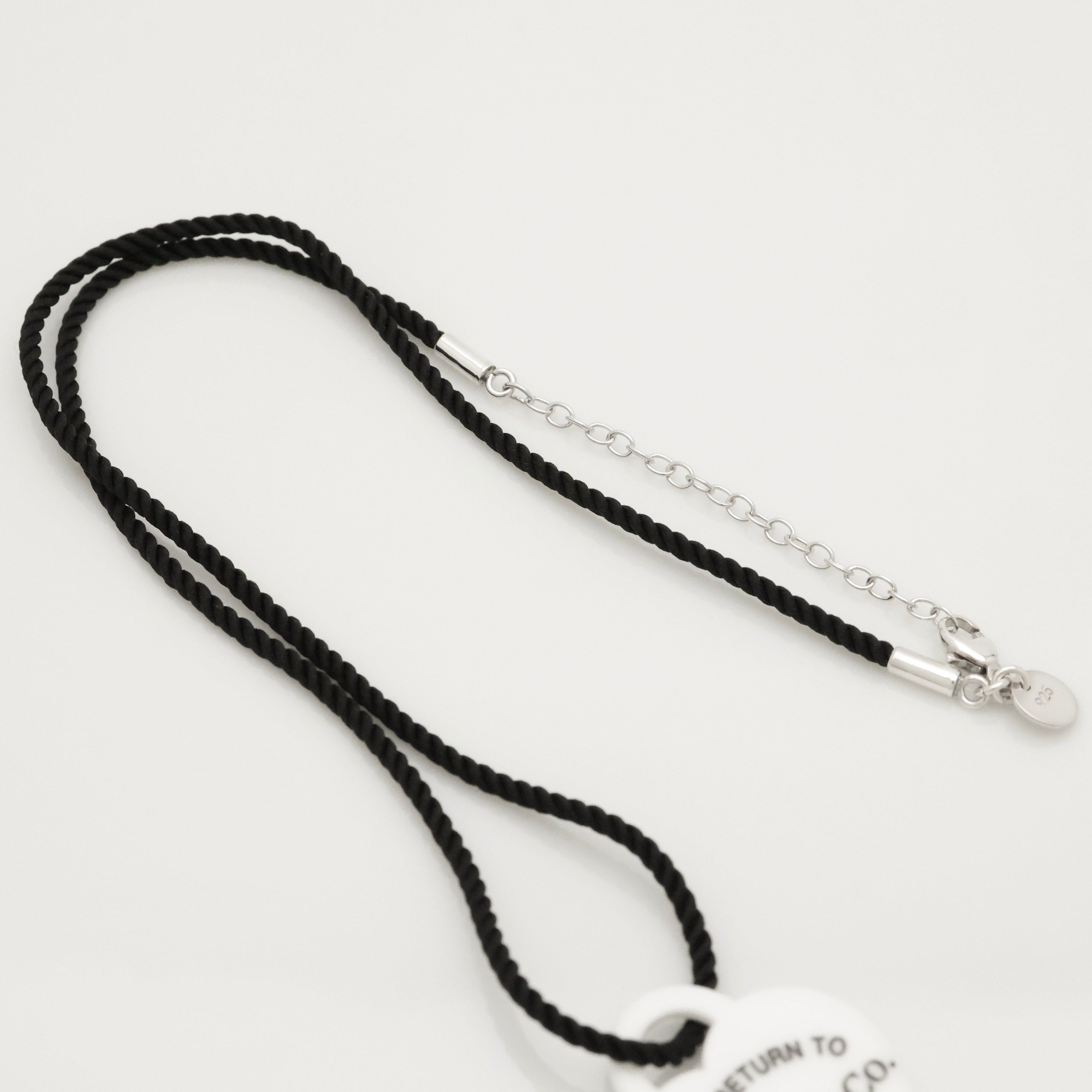 TIFFANY&Co. リターントゥ ティファニー ハート タグ ホワイト ボーン シルク コード ネックレス AG925