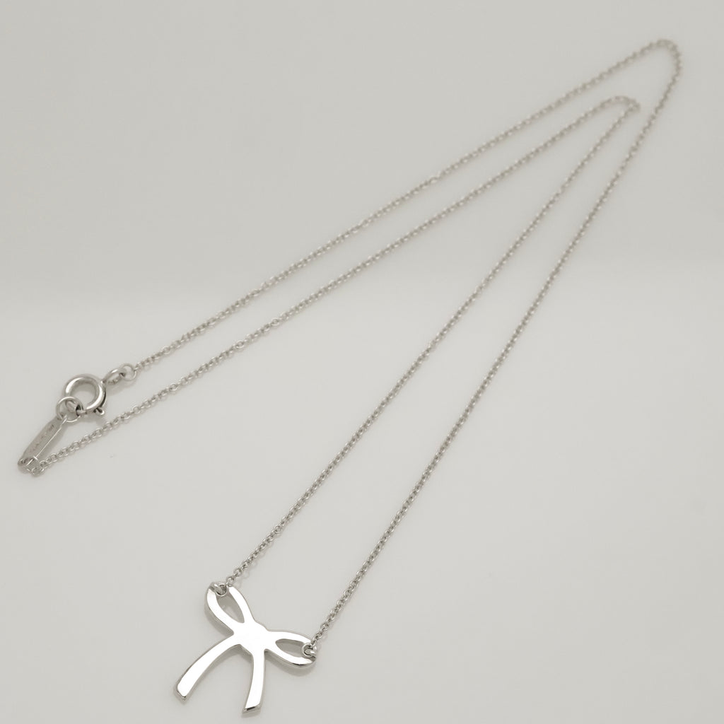 Tiffany & Co. Ribbon Bow Necklace Pendant  Sterling Silver 925 