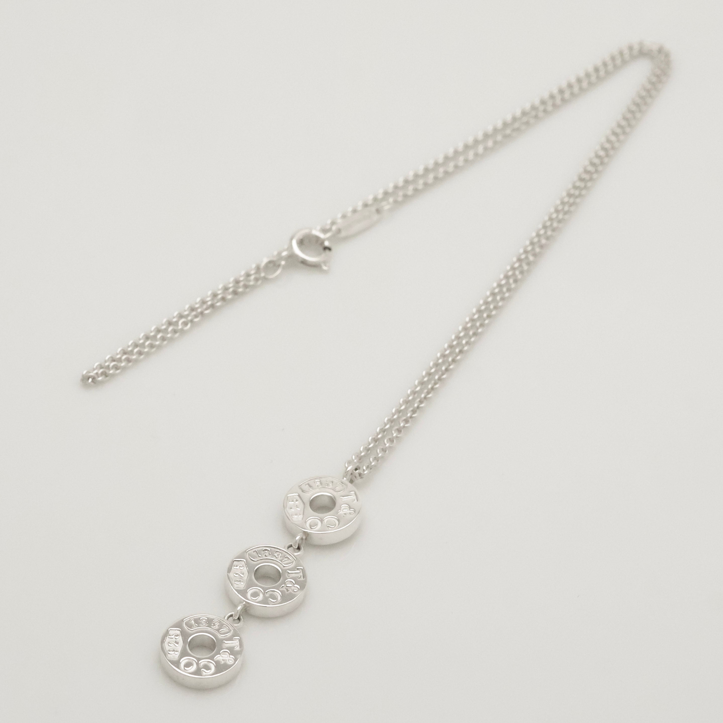 Tiffany & Co. 1837 Triple 3 Circle Pendant Necklace Sterling Silver 925