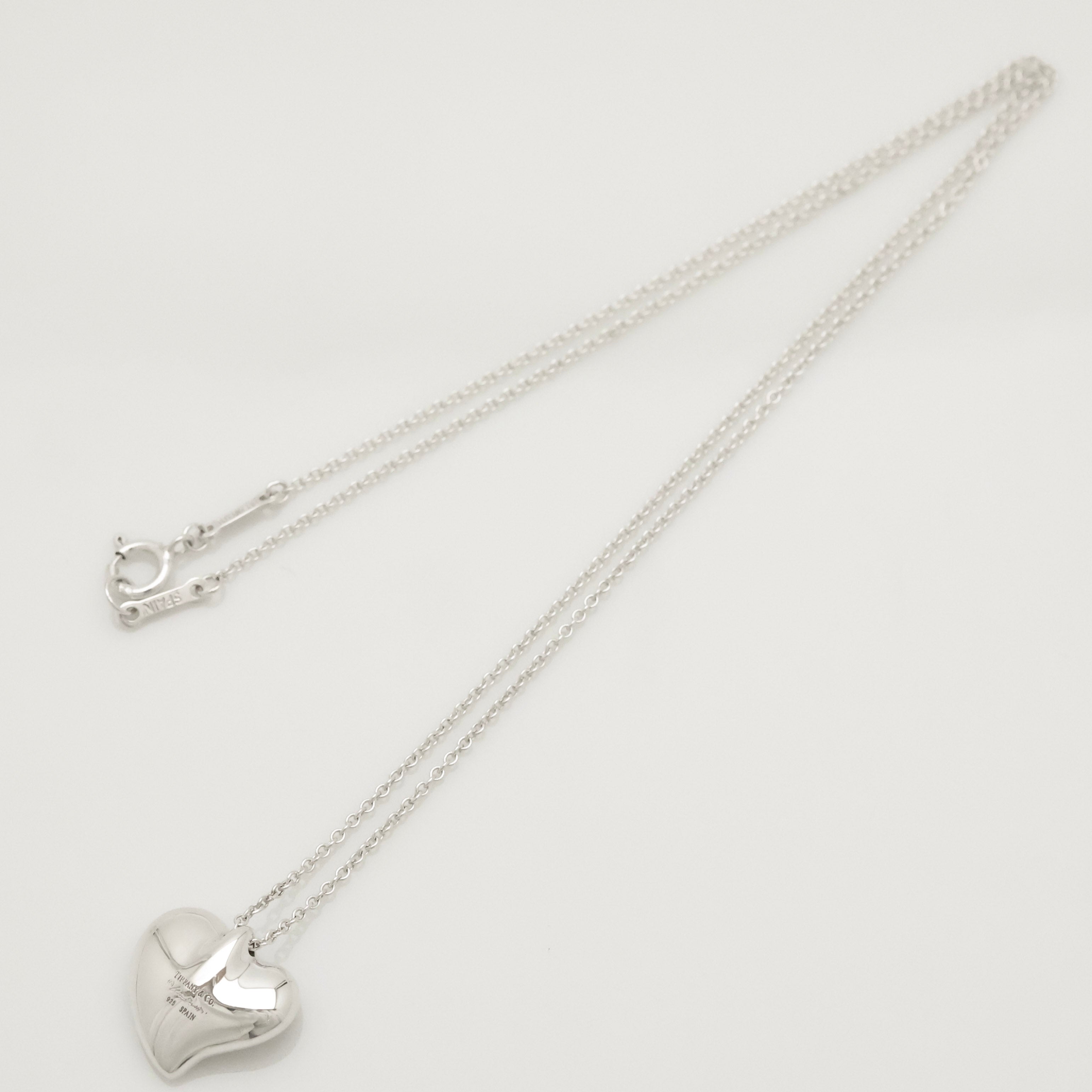 TIFFANY&Co. カーブド ハート エルサペレッティ ネックレス AG925