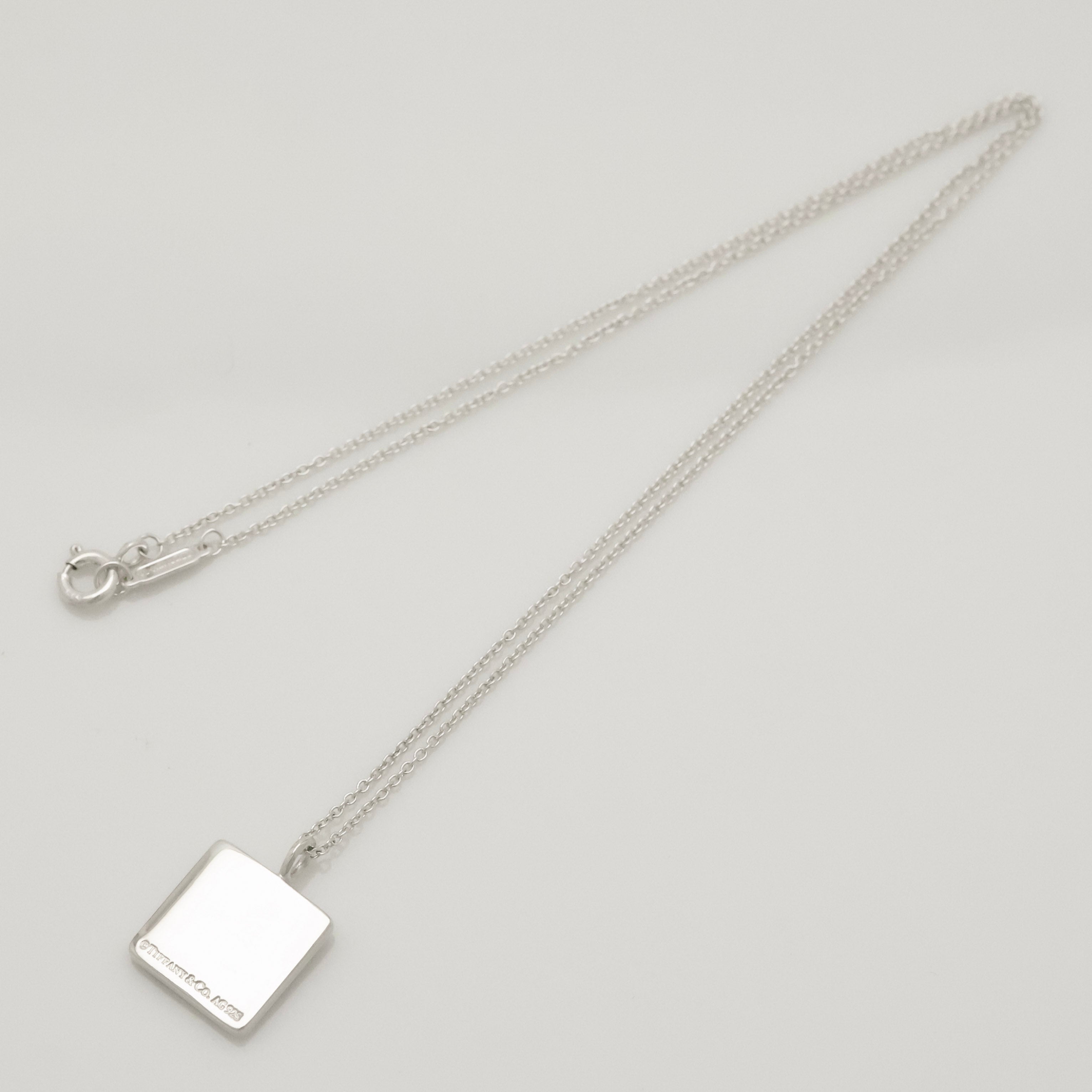 TIFFANY&Co. ノーツ スクエア プレート ネックレス AG925