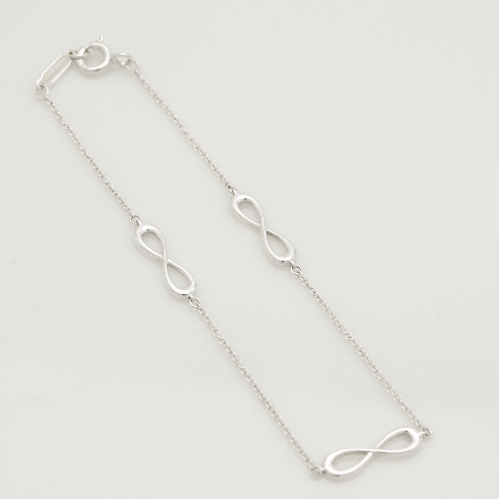 TIFFANY&Co. 3連 トリプル インフィニティ エンドレス ブレスレット AG925