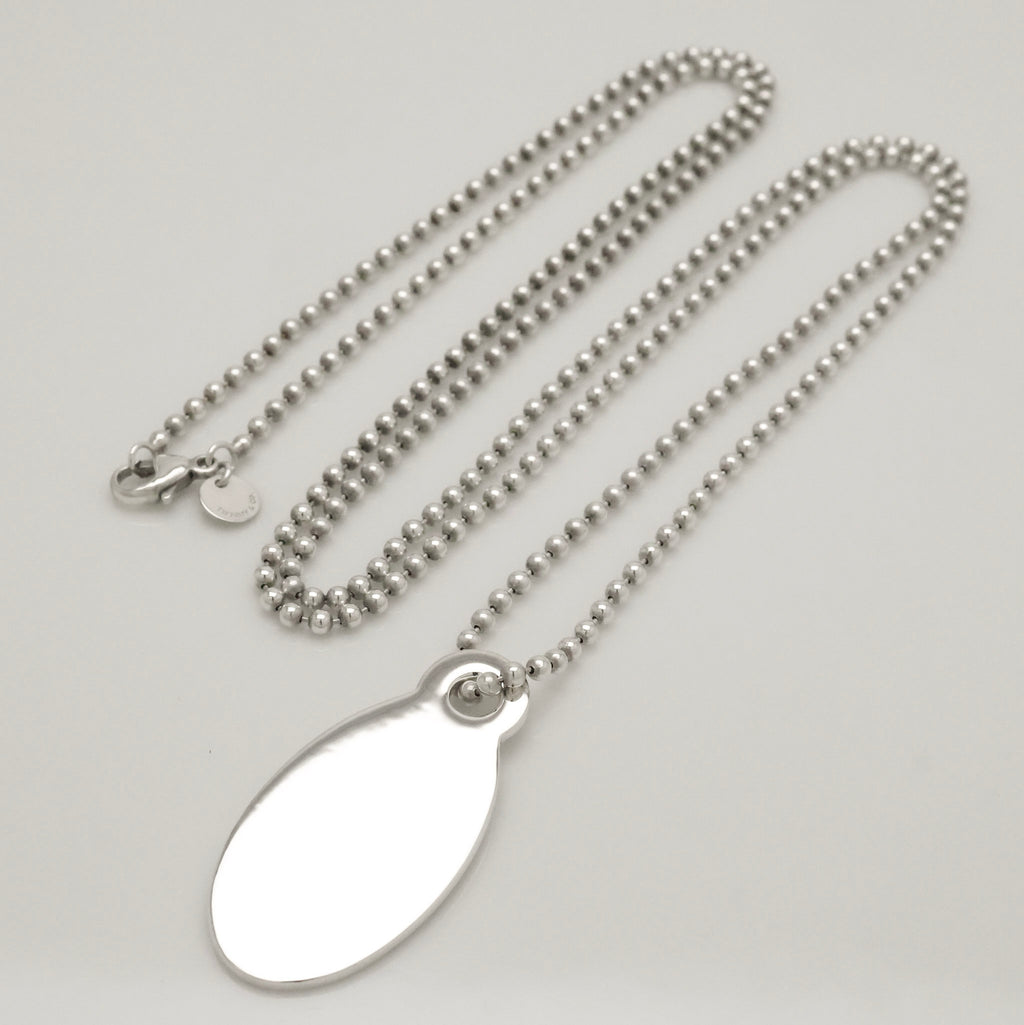 TIFFANY&Co.リターントゥ ティファニー オーバル タグ ボール チェーン ネックレス AG925
