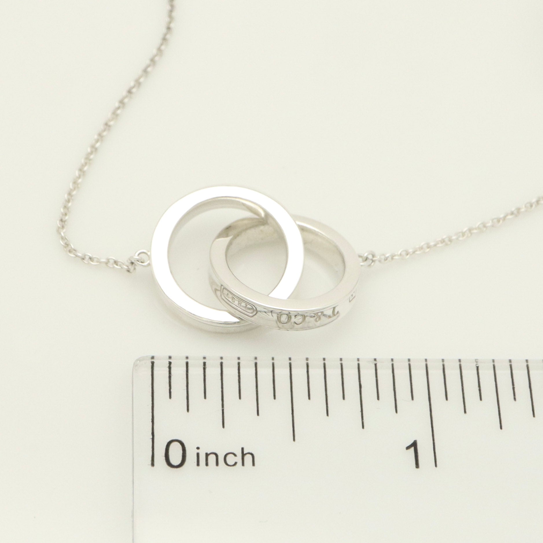 Tiffany & Co. 1837 Interlocking Circles Lariat Necklace Sterling Silver 925