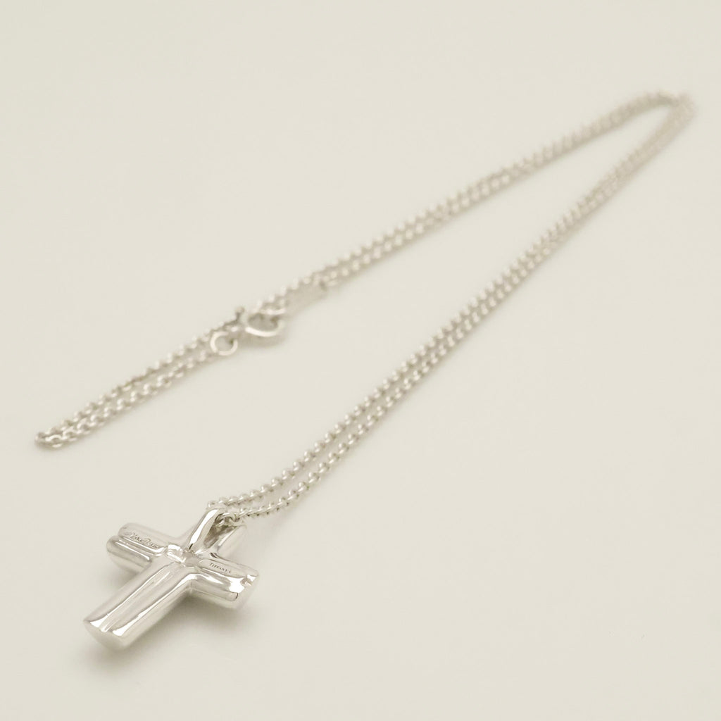 Tiffany & Co. Tenderness Cross Diamond Necklace Sterling Silver 925