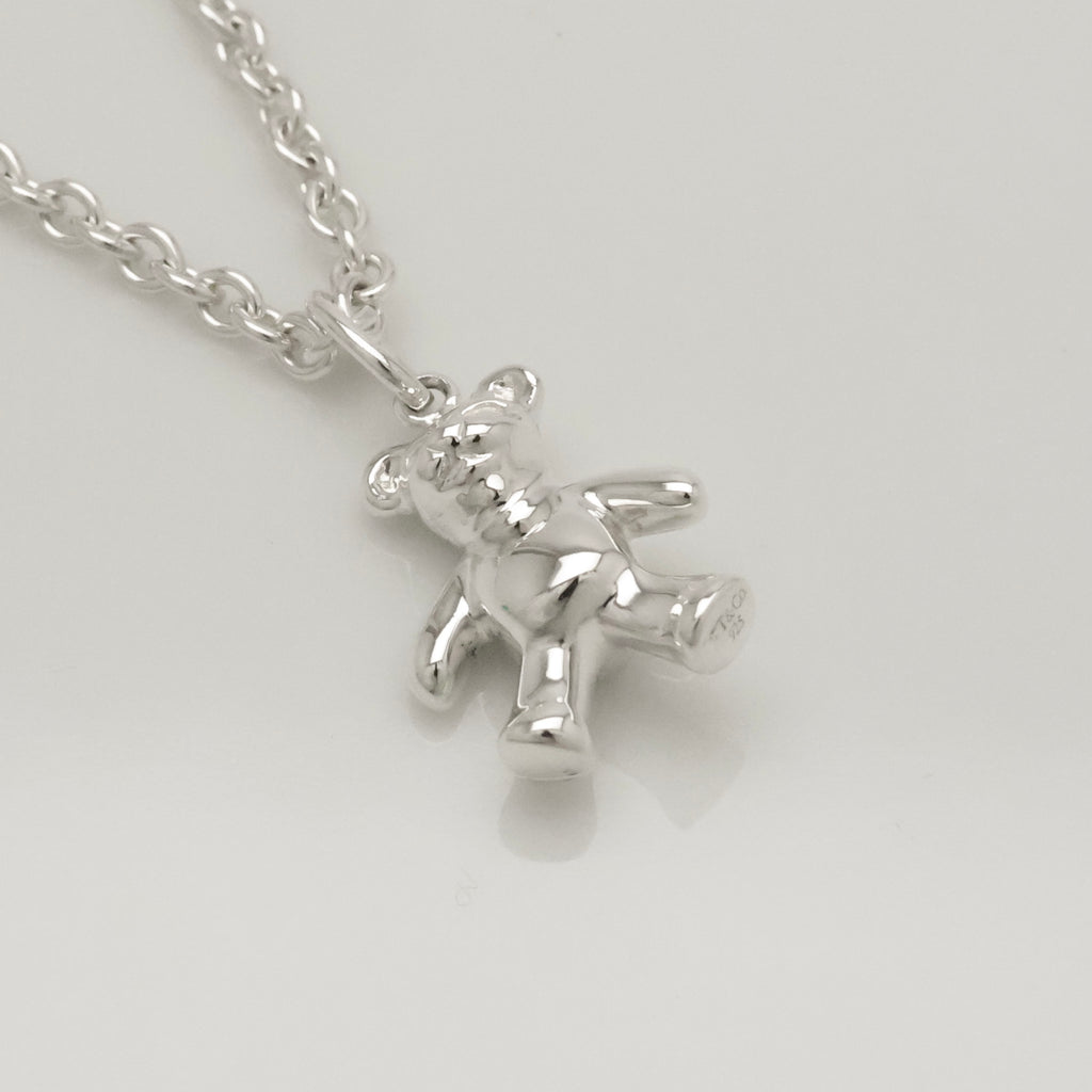 Tiffany & Co. Teddy Bear Pendant Necklace Sterling Silver 925 