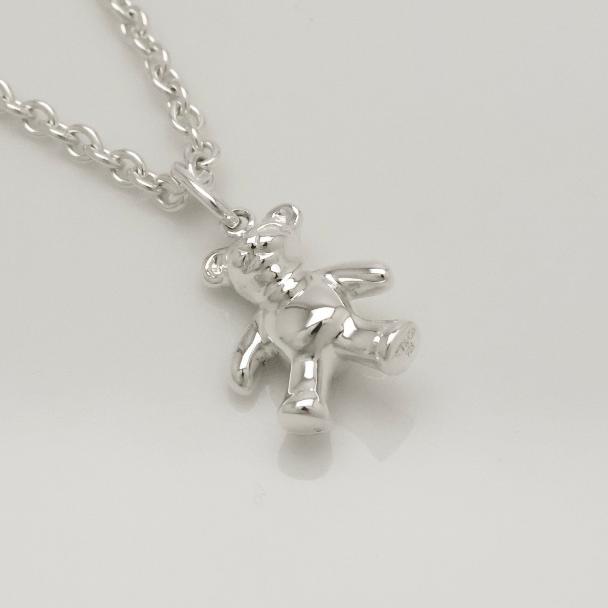 Tiffany & Co. Teddy Bear Pendant Necklace Sterling Silver 925 