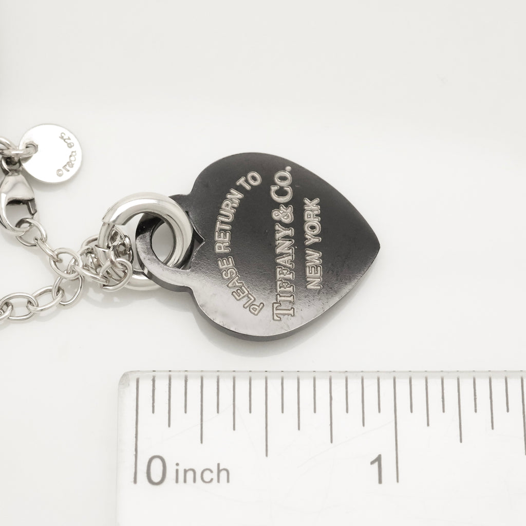 TIFFANY&Co. リターントゥ ティファニー ハート タグ ブラック チタン ラバー コード ネックレス AG925