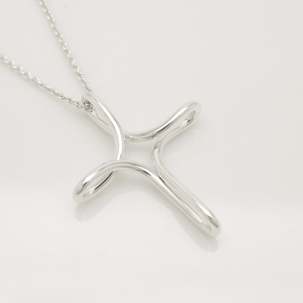  Tiffany & Co. Infinity Cross Necklace Pendant  Sterling Silver 925 