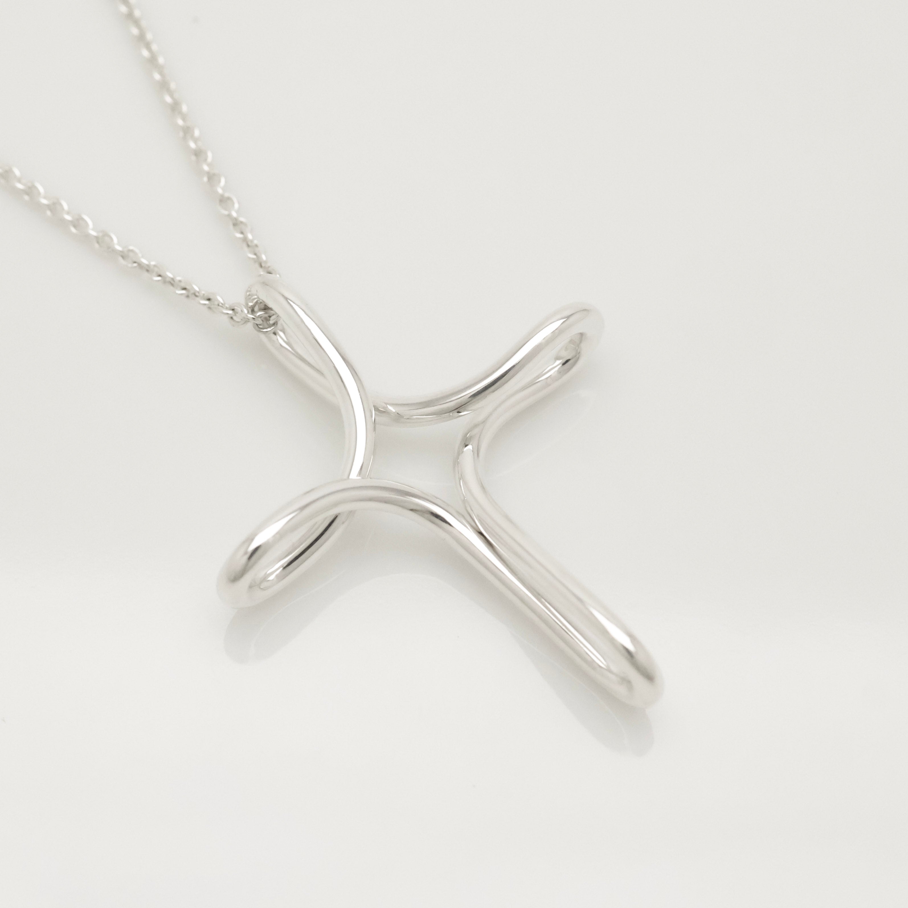  Tiffany & Co. Infinity Cross Necklace Pendant  Sterling Silver 925 