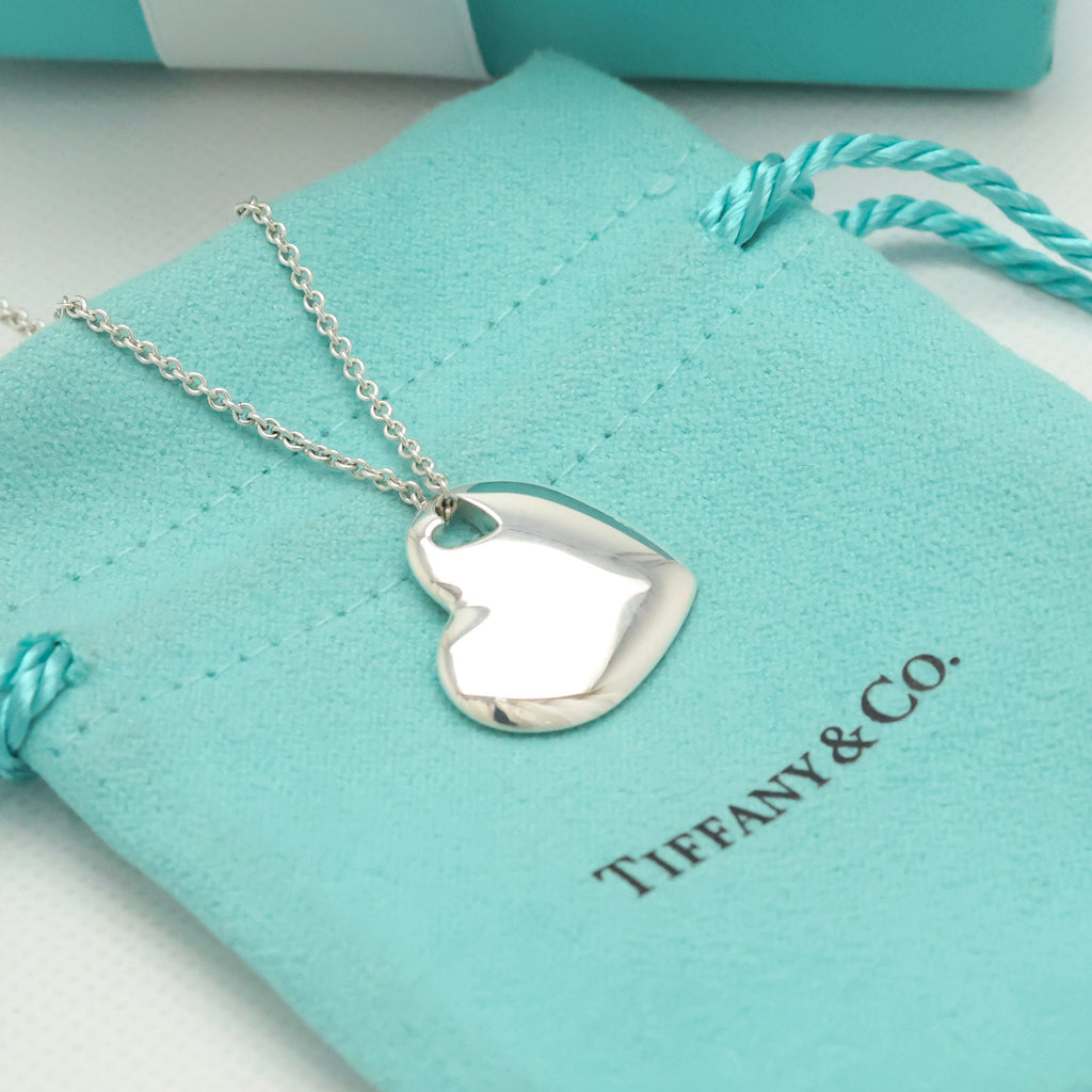 Tiffany & Co. Stencil Cutout Two Heart Necklace  Sterling Silver 925