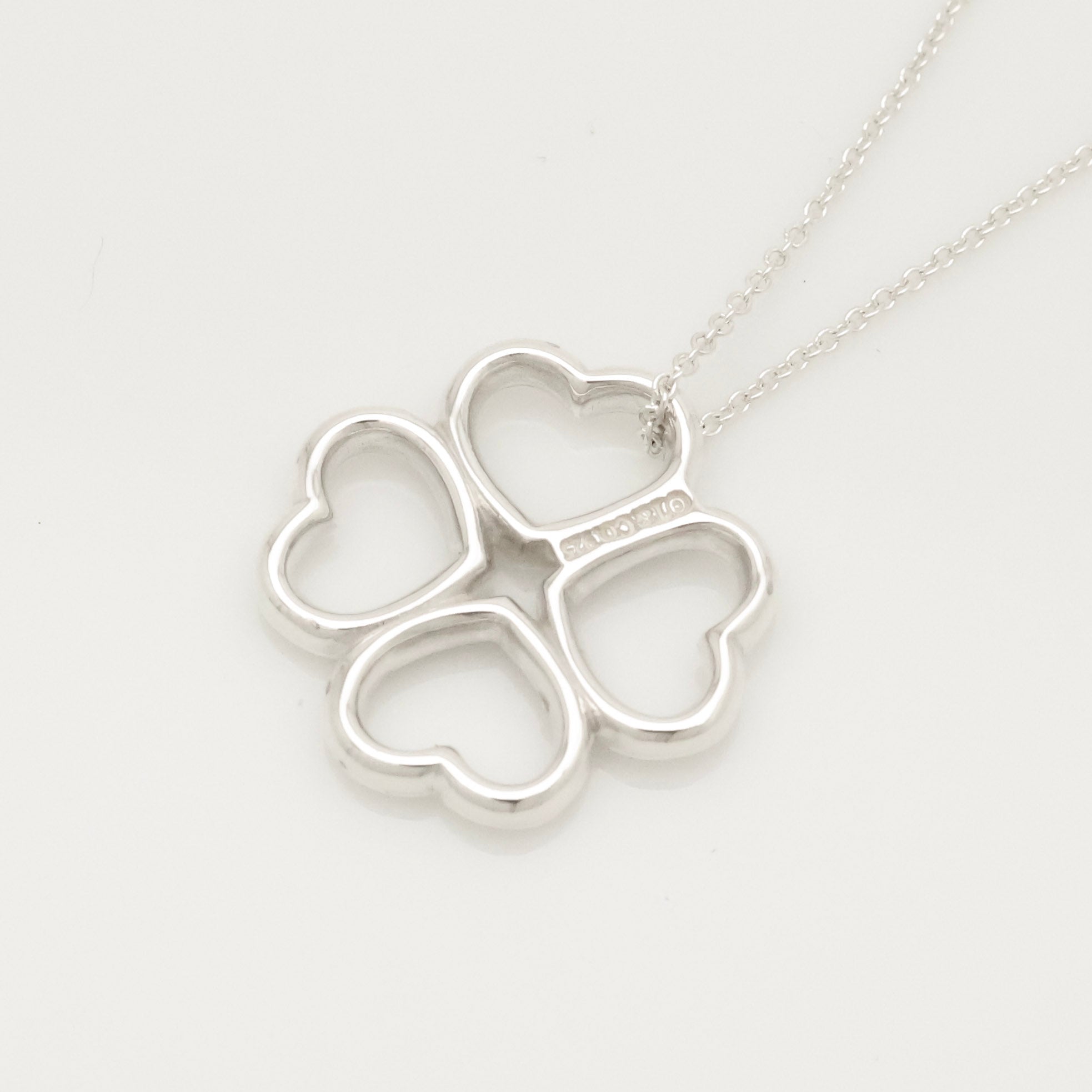  Tiffany & Co. Four Hearts Clover Necklace Pendant Sterling Silver 925