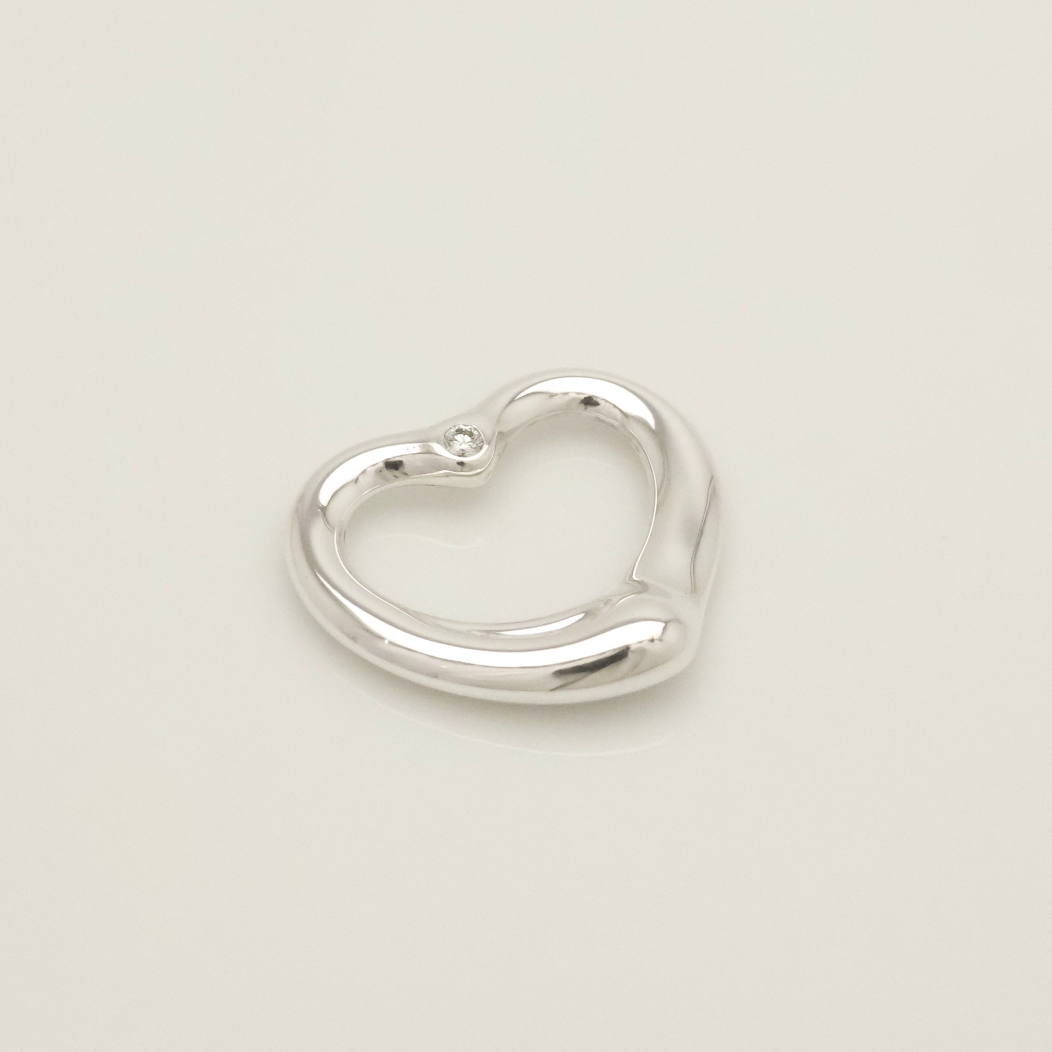 TIFFANY&Co. オープンハート 22mm 1P ダイヤモンド エルサペレッティ チャーム AG925