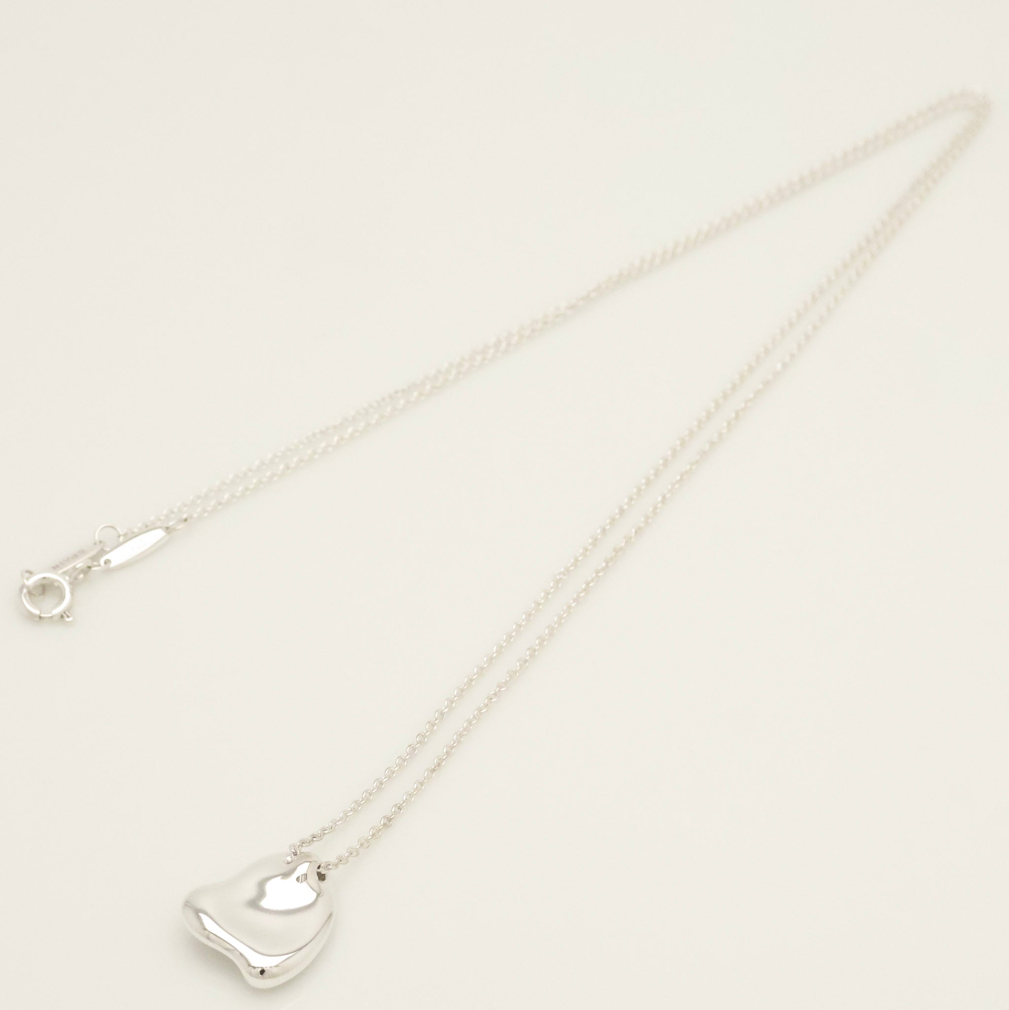  Tiffany & Co. Full Heart Pendant Necklace Sterling Silver 925