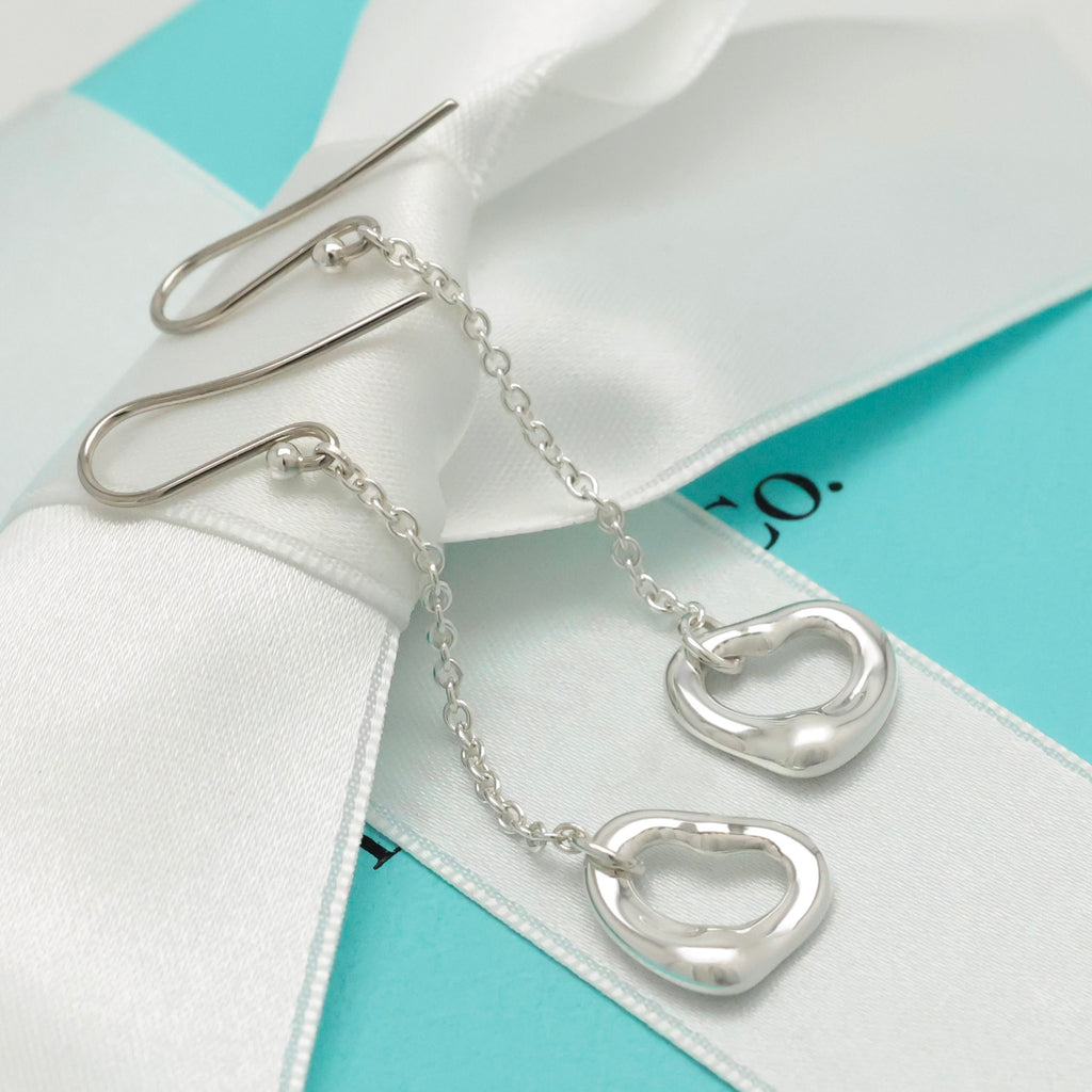 TIFFANY&Co. オープンハート エルサペレッティ ドロップ フック ピアス AG925